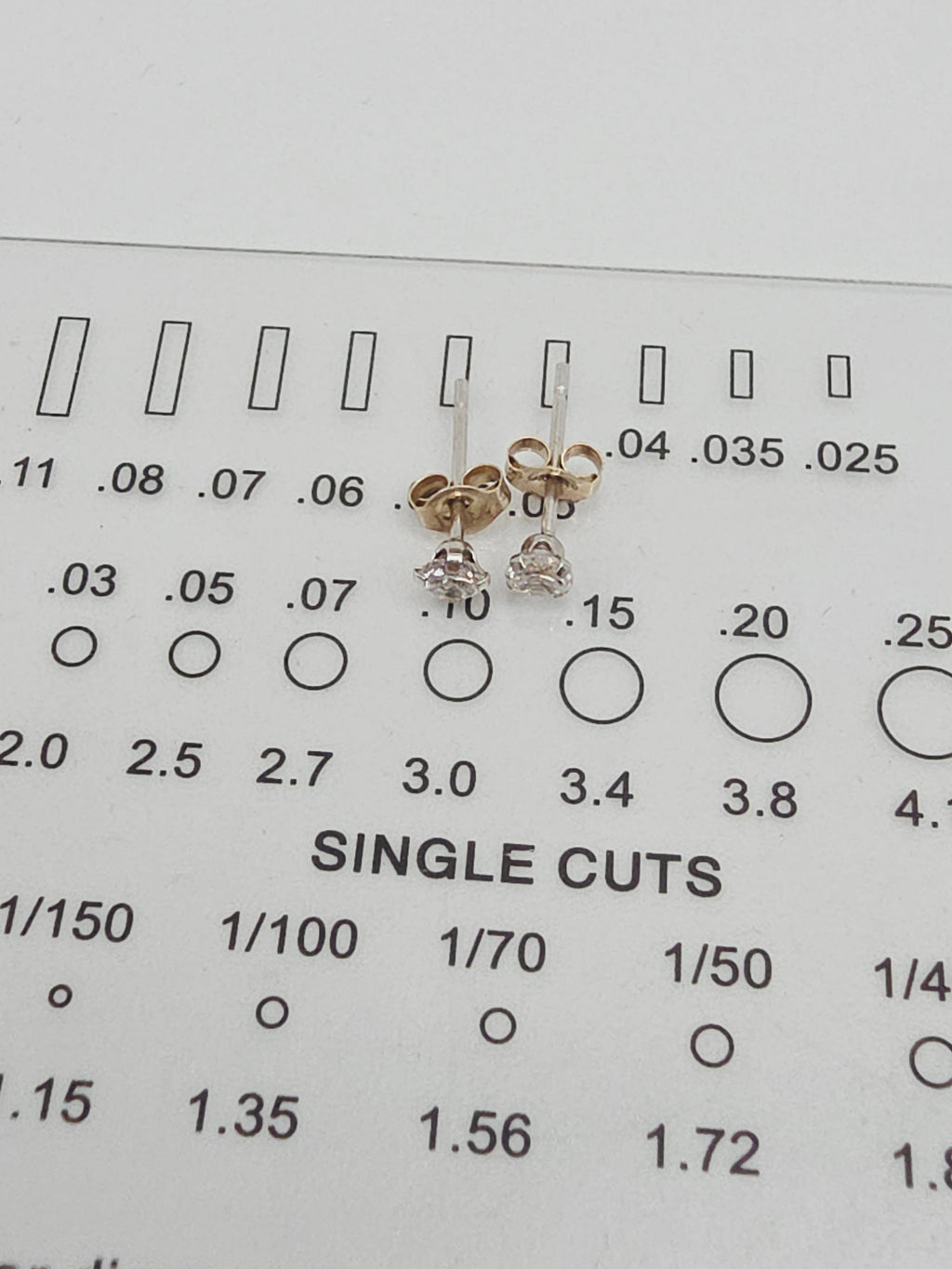 Solid 14K Two-Tone Gold Petite CZ Stud Earrings