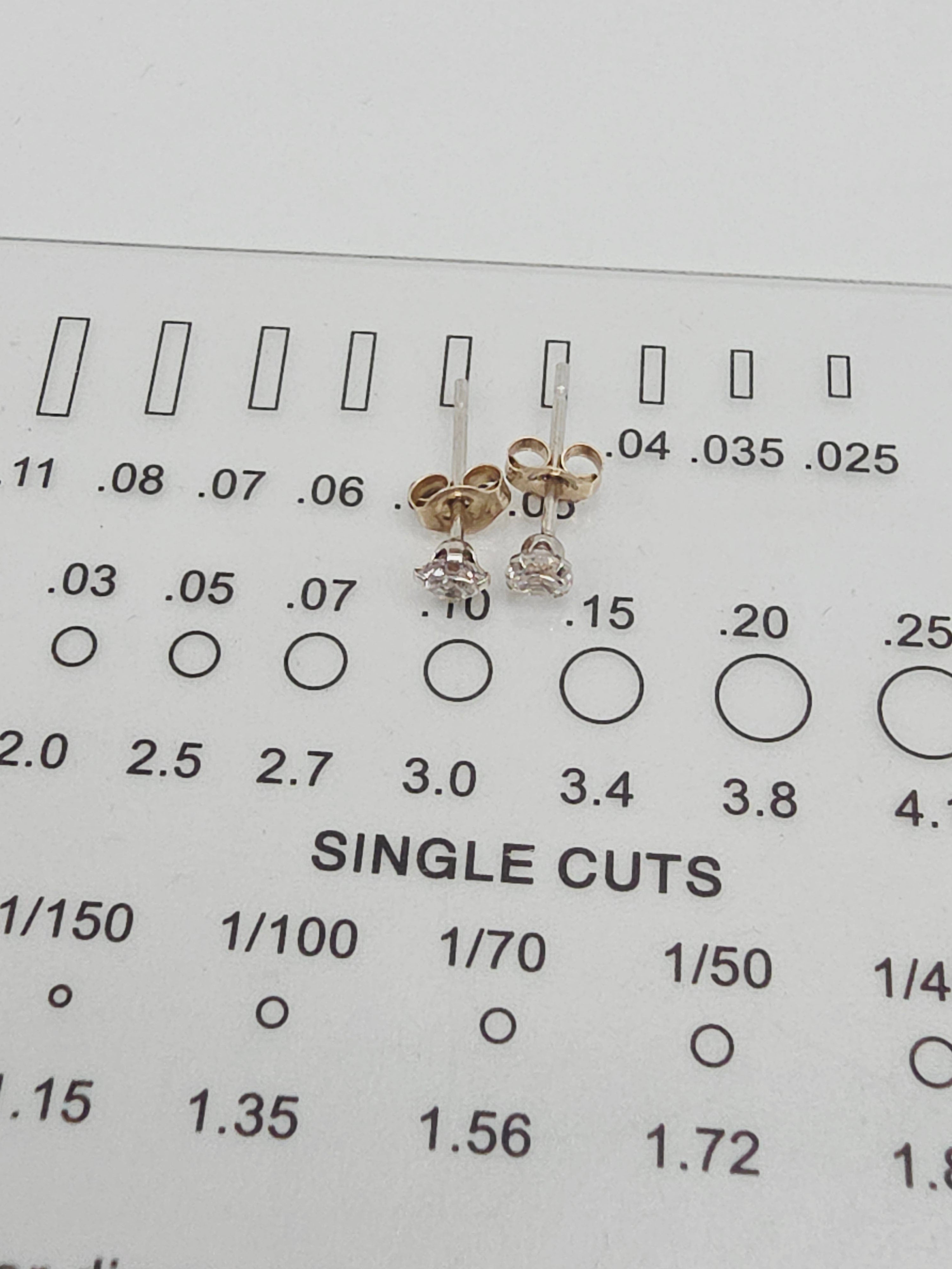 Solid 14K Two-Tone Gold Petite CZ Stud Earrings