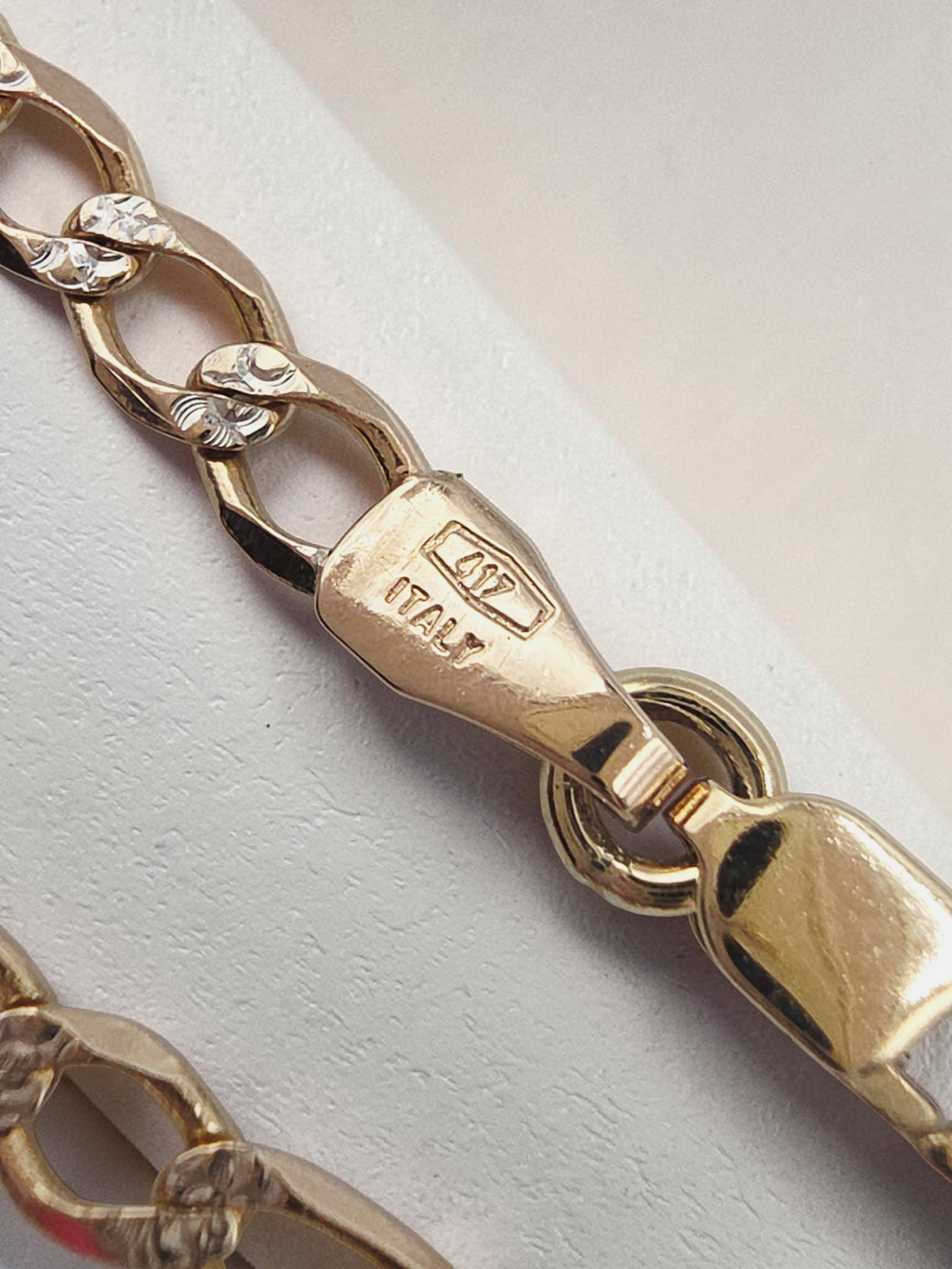 PGDA Solid 10K Yellow Gold Figaro Link Bracelet -  8.25 Inch - 3mm - ITALY