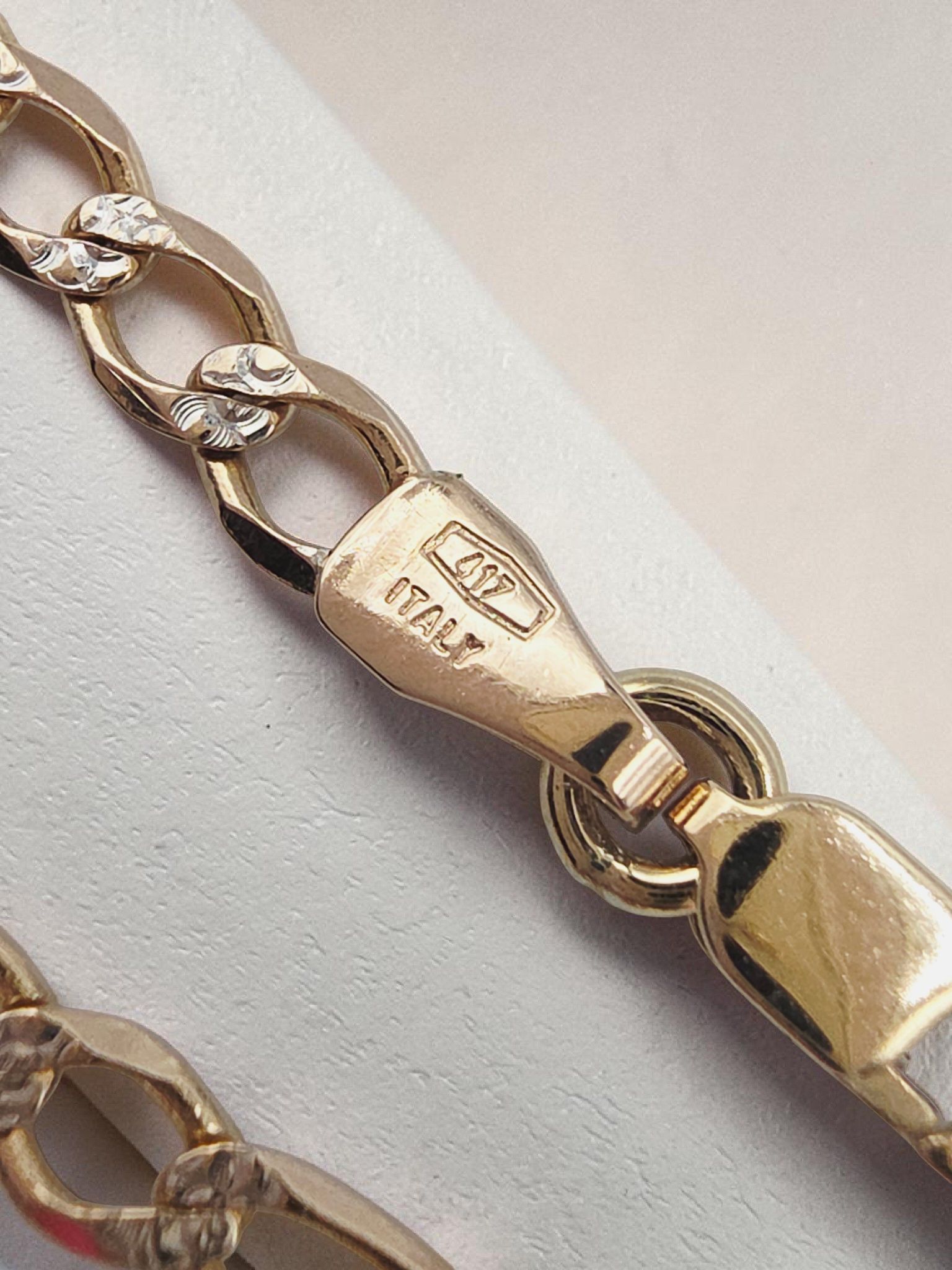 PGDA Solid 10K Yellow Gold Figaro Link Bracelet -  8.25 Inch - 3mm - ITALY