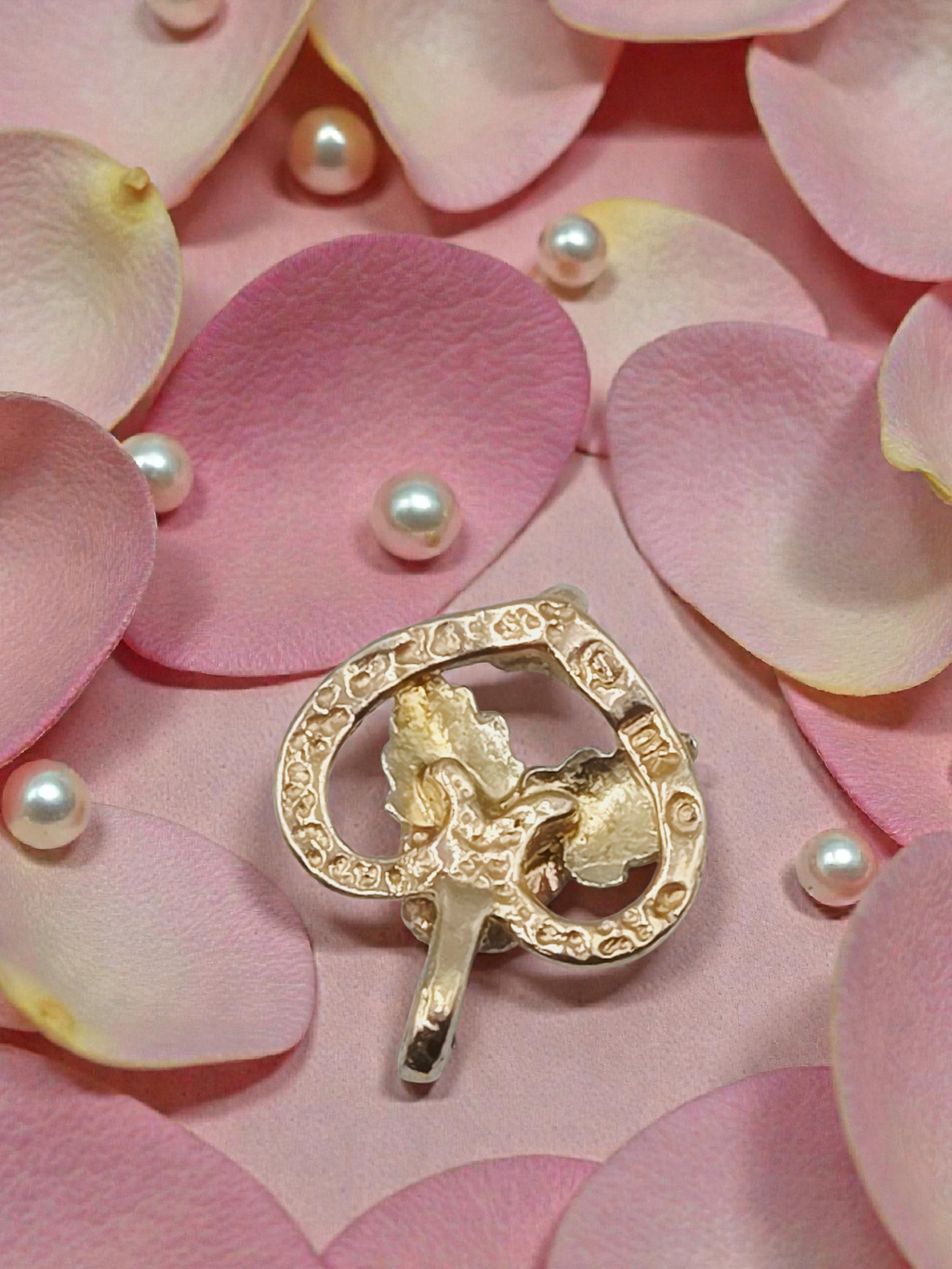 Black Hills Gold Solid 10K Tri-Color Floral Rose Flower Necklace Pendant