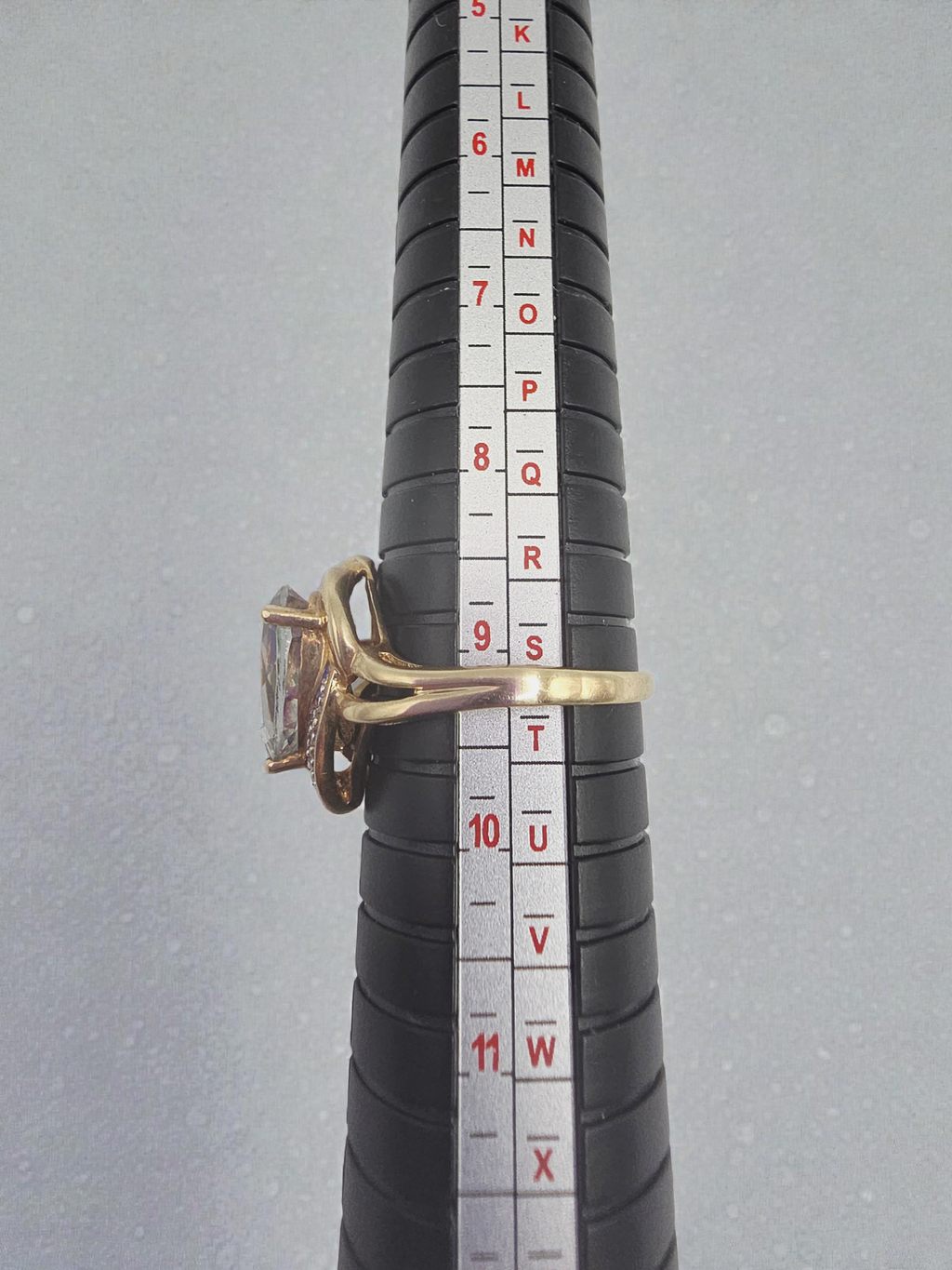 Solid 10K Yellow Gold Ring with Pear Cut Mystic Topaz and Diamond Accents Size 9