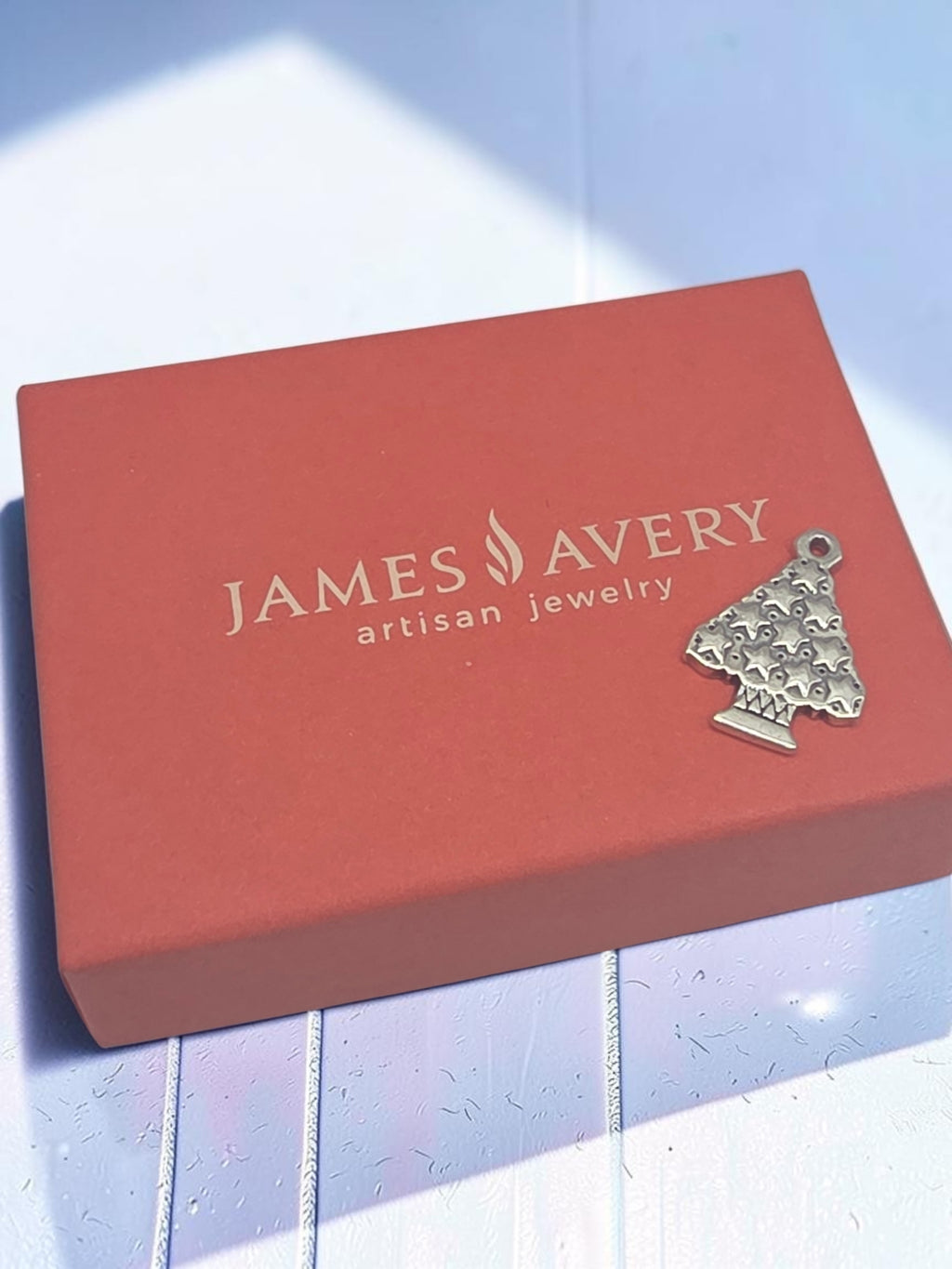 Retired James Avery 925 Sterling Silver Christmas Tree with Stars Charm Pendant
