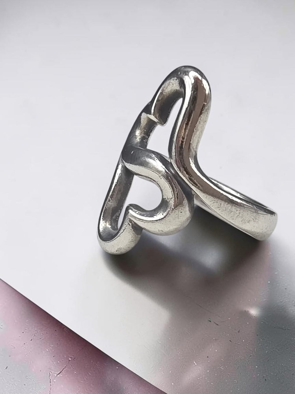 James Avery Sterling Silver Heart to Heart Open Double Heart Ring - Size 5