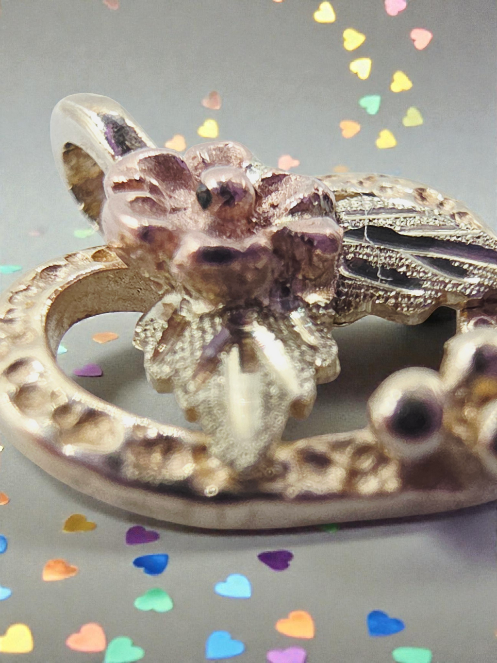 Black Hills Gold Solid 10K Tri-Color Floral Rose Flower Necklace Pendant