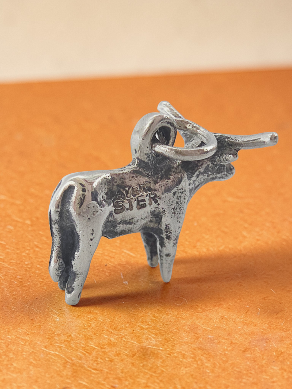 RETIRED James Avery 3D Texas Longhorn Bull Cow Sterling Silver Charm Pendant HTF