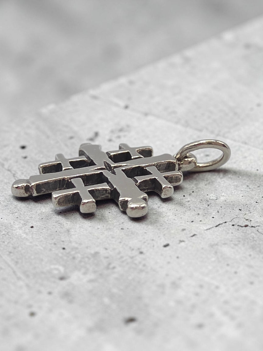 Retired James Avery Jerusalem Cross Sterling Silver Charm Pendant