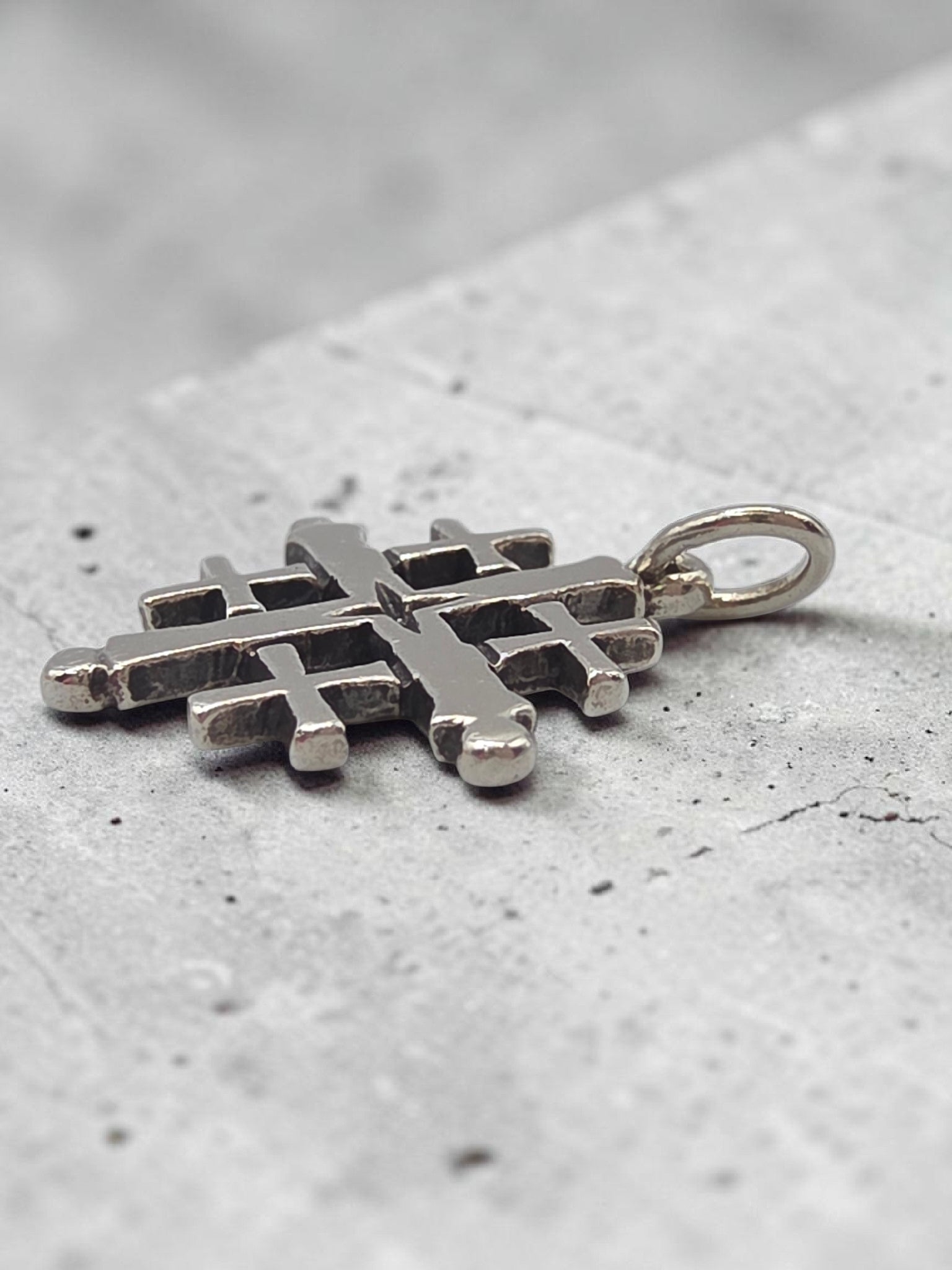 Retired James Avery Jerusalem Cross Sterling Silver Charm Pendant