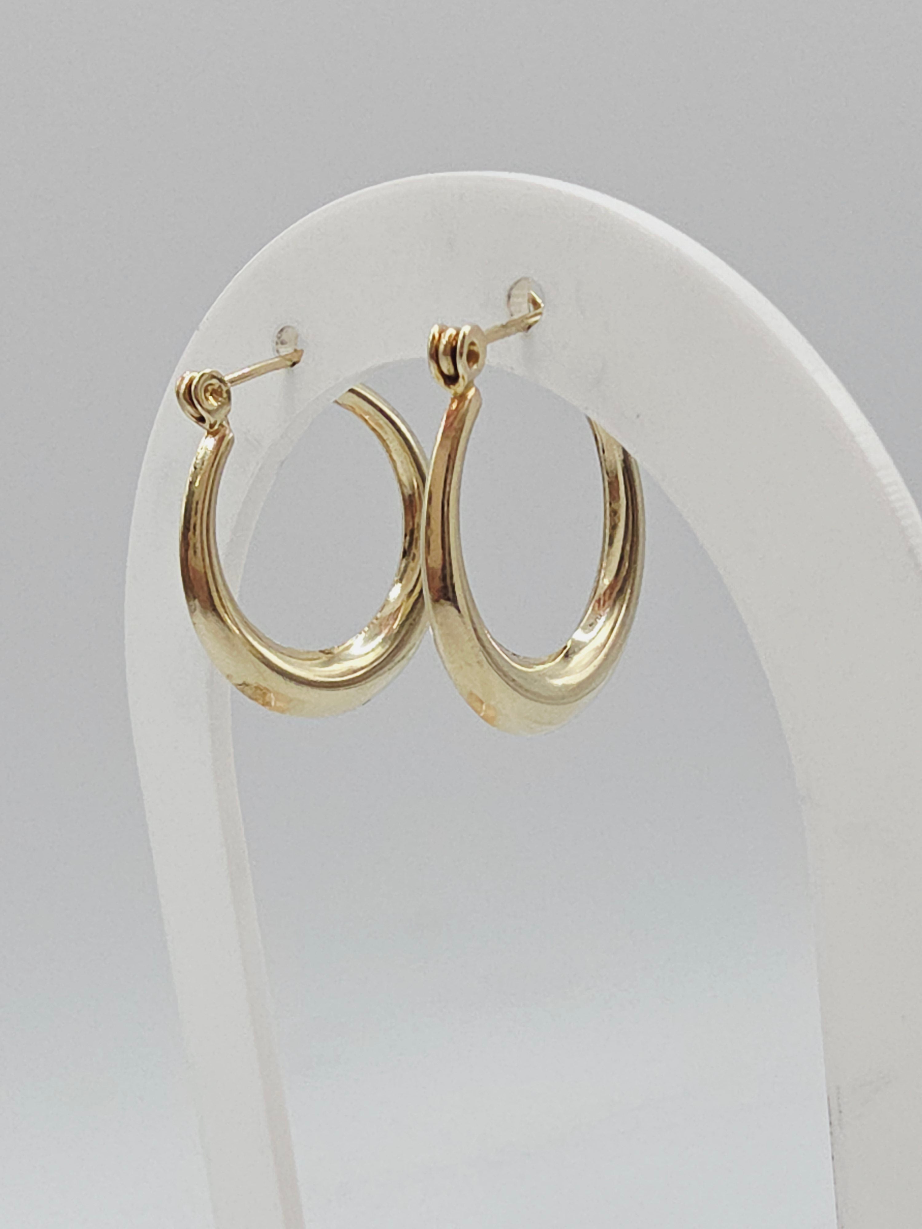 Solid 14K Yellow Gold Hoop Earrings
