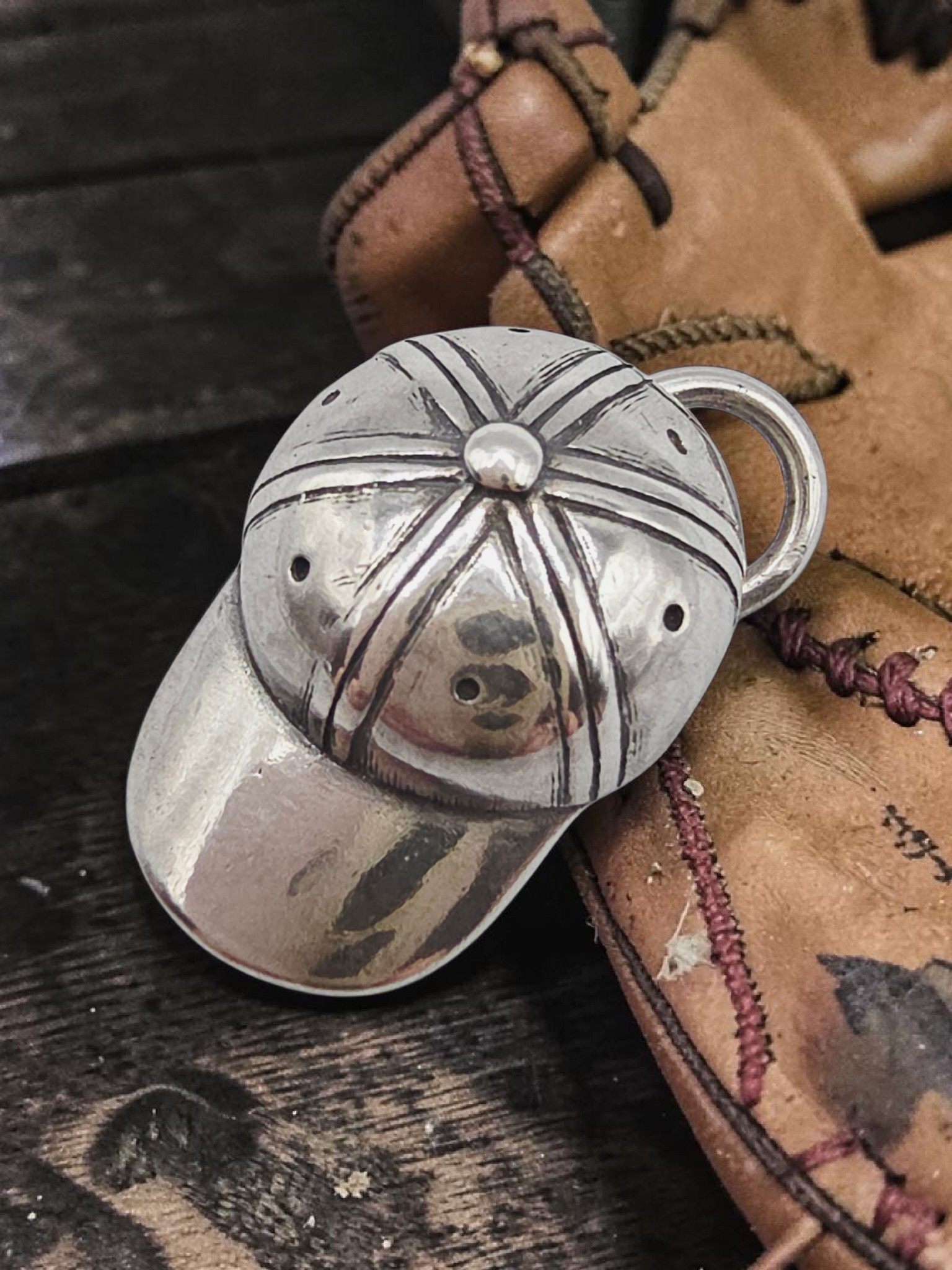 James Avery Sterling Silver 3D Baseball Cap Hat Charm Pendant RETIRED HTF UNCUT