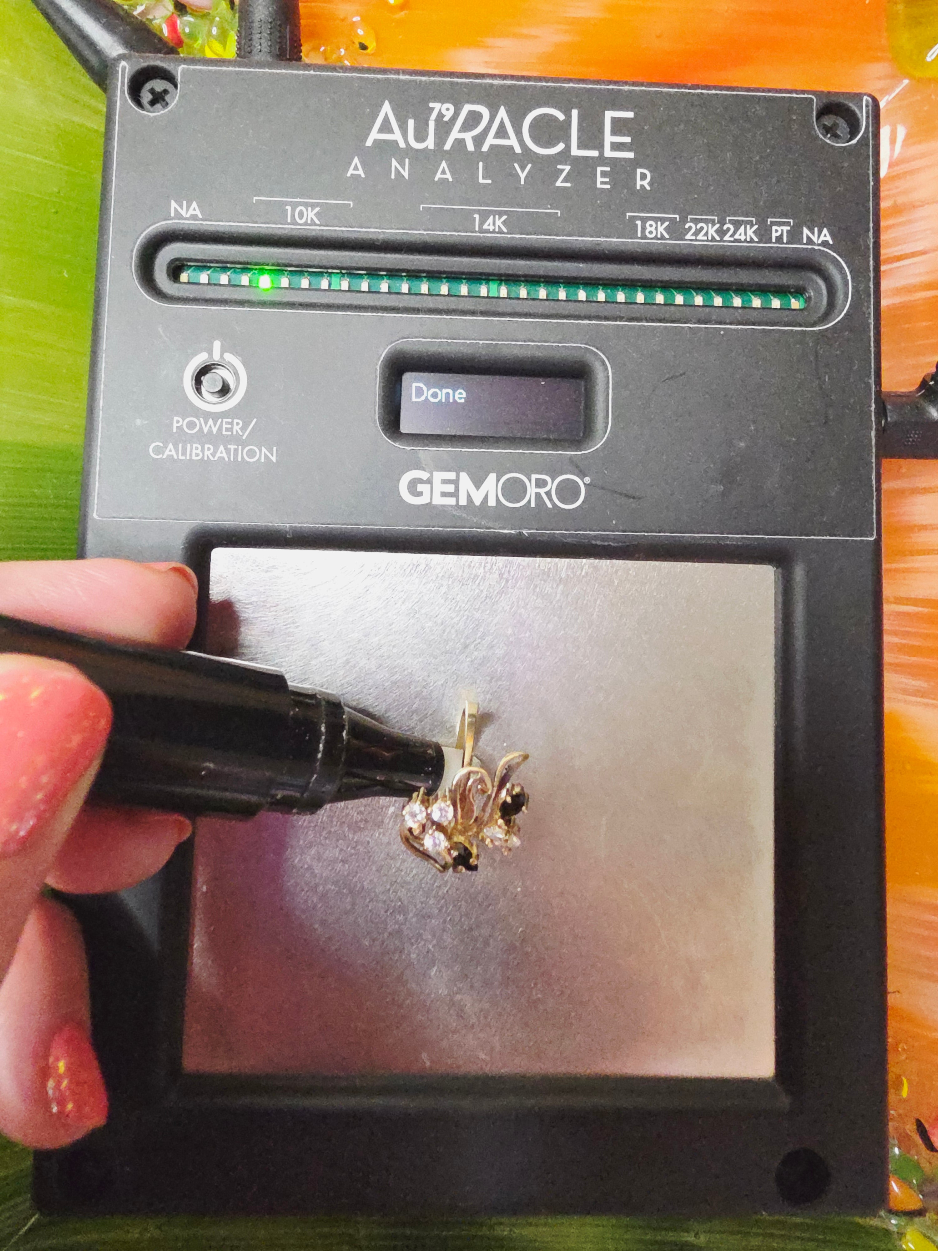 Solid 10K Yellow Gold Ring with Marquise Cut Black Onyx and Round Cut Clear Gemstones Size 7.25