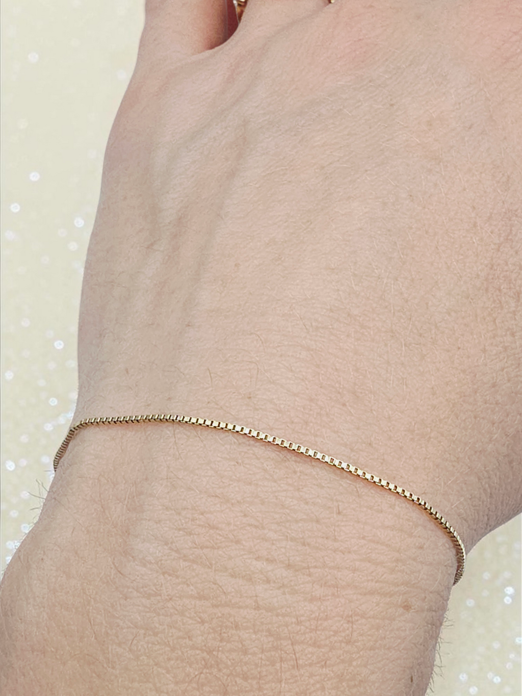 Solid 14K Yellow Gold Boxchain Bracelet Italy– 7.5 Inches