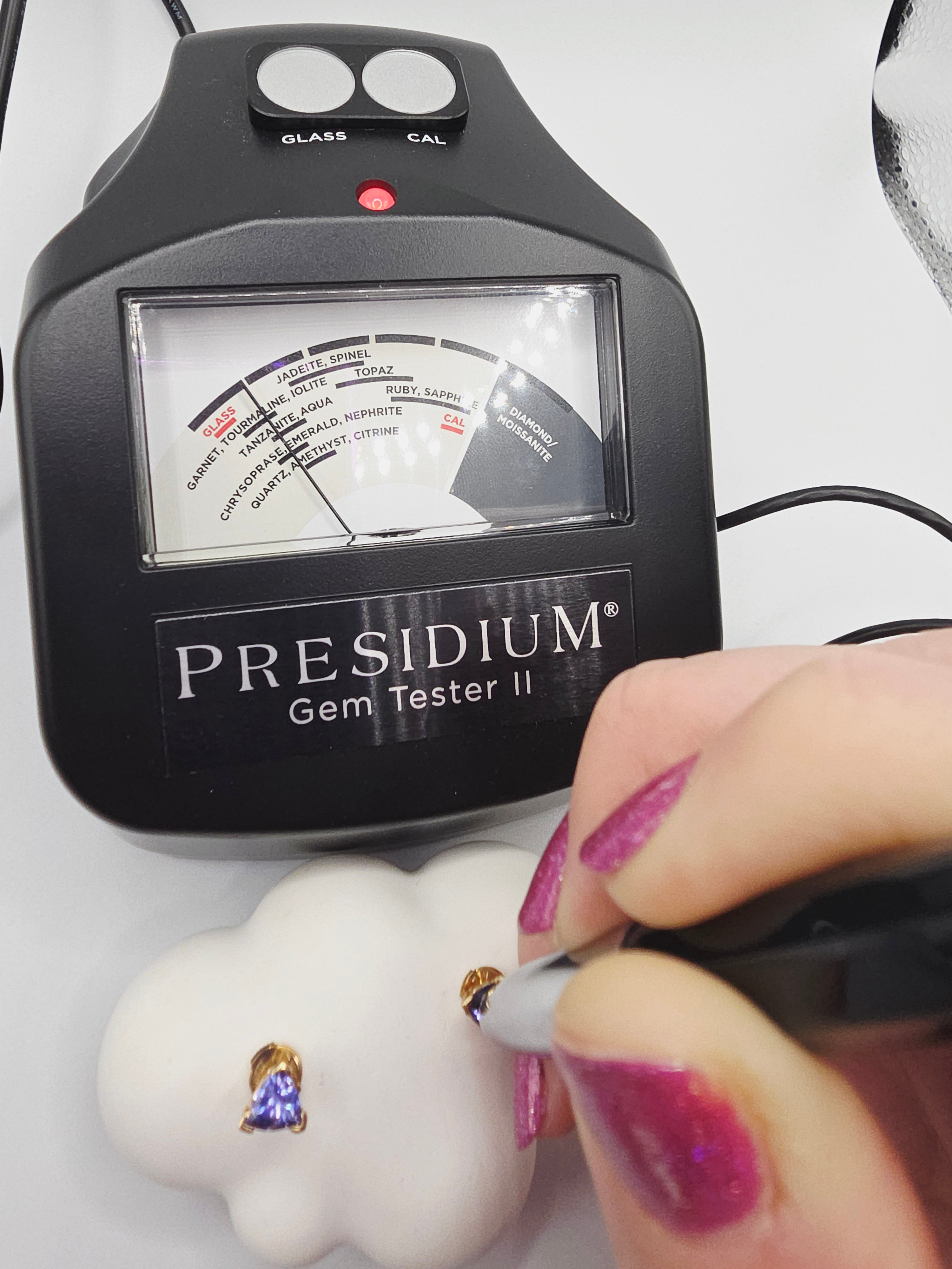 Solid 14K Gold Stud Earrings with Trillion-Cut Tanzanite - La Pousette Backs