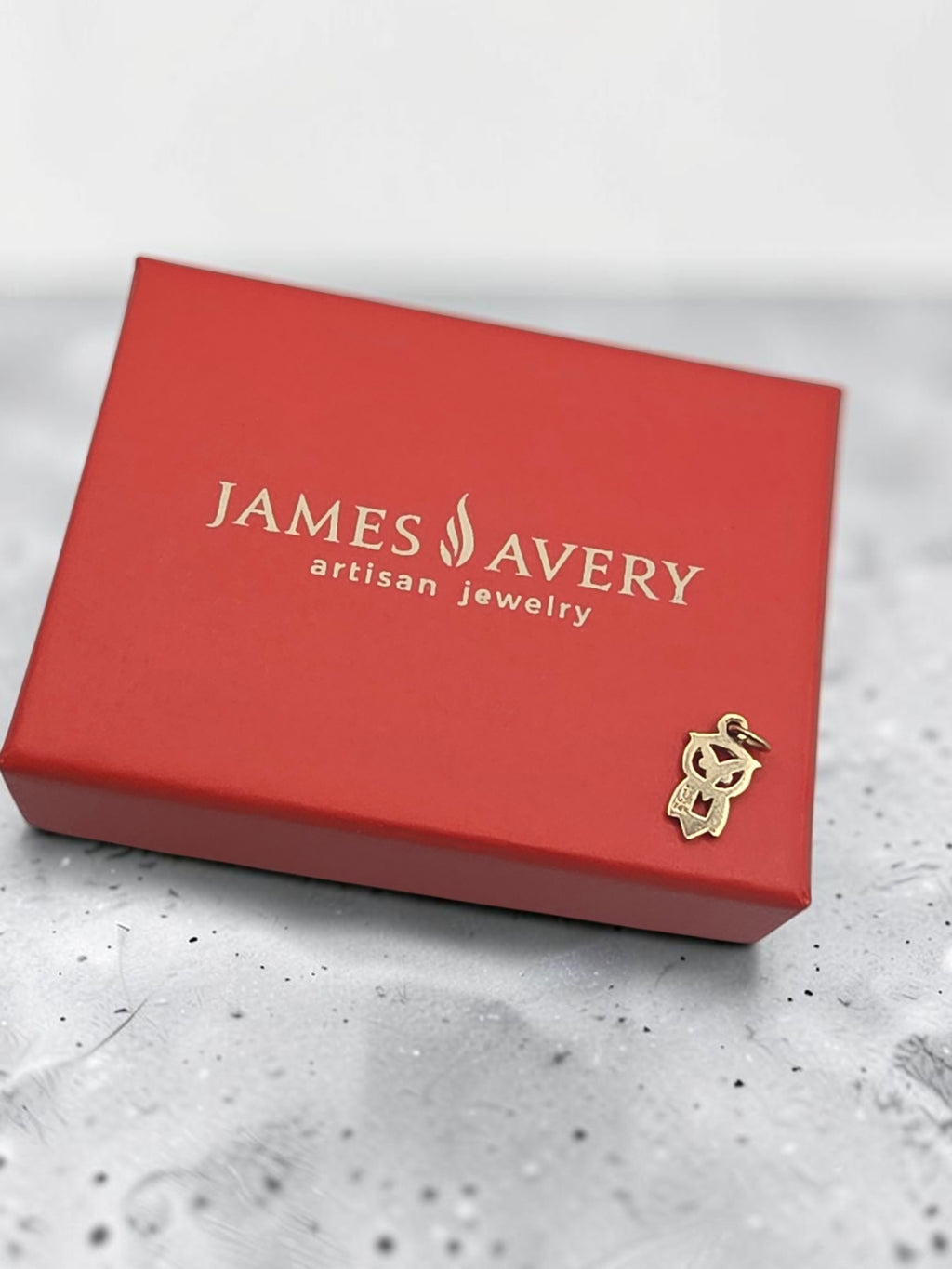 Retired James Avery Solid 14K Gold Owl Cutout Charm Pendant with Box and Pouch