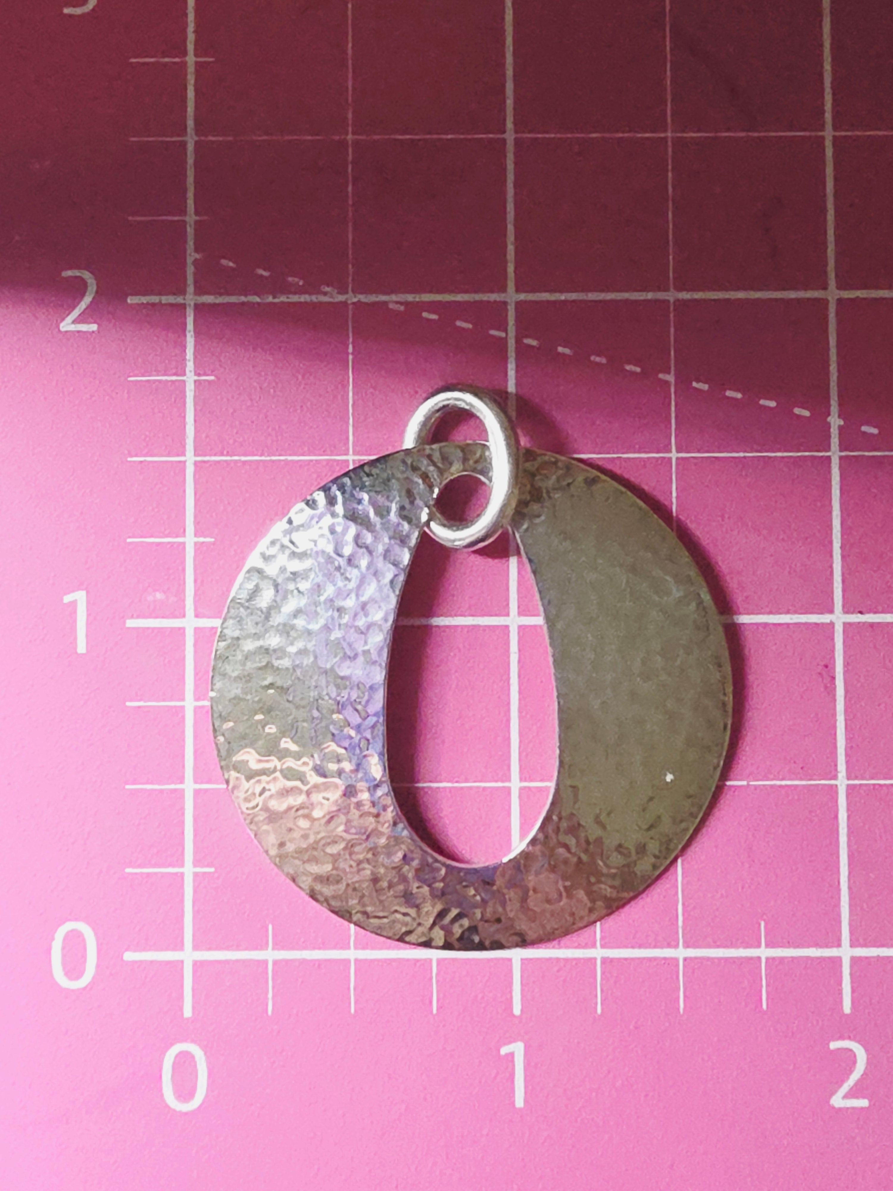 RETIRED James Avery Hammered Open Circle 925 Sterling Silver Necklace Pendant