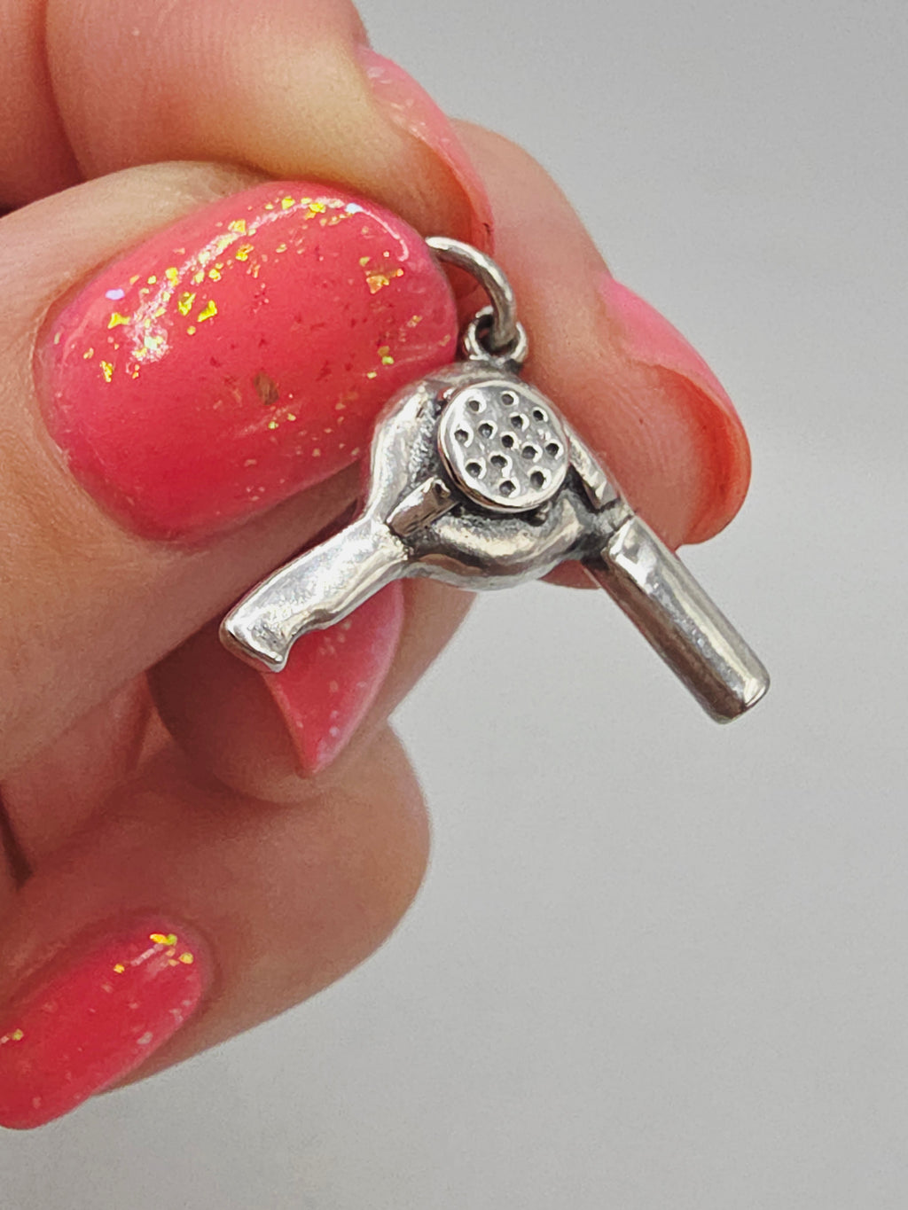 RETIRED James Avery Hair Blow Dryer 925 Sterling Silver Charm Pendant