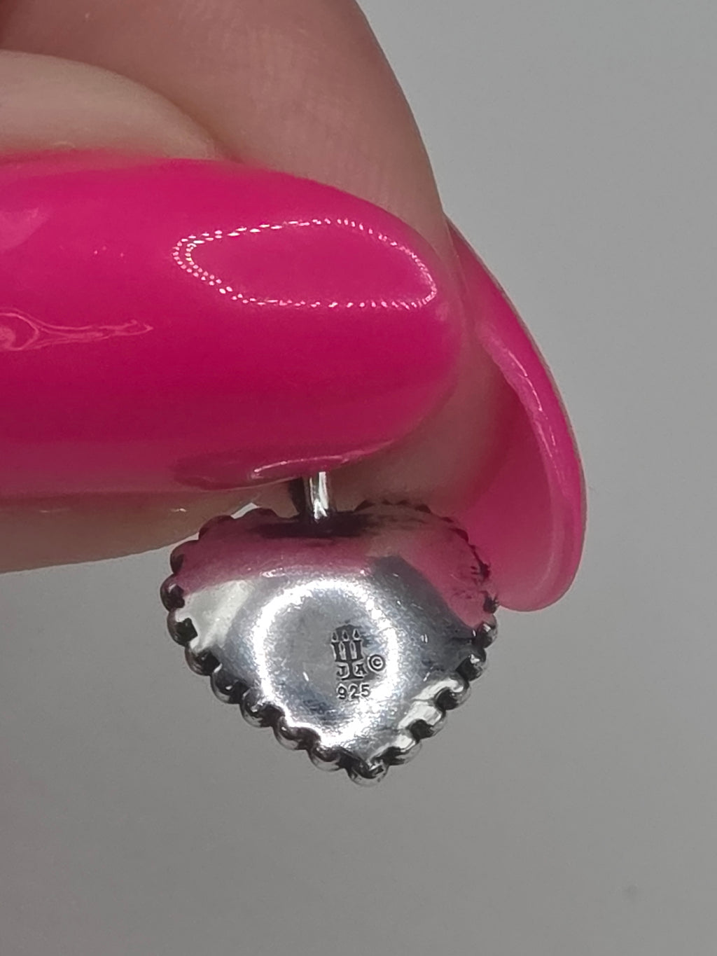 RETIRED James Avery 925 Sterling Silver Beaded Heart Pendant