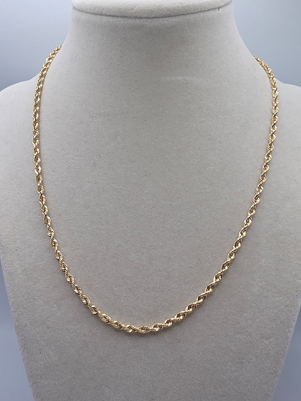Vintage Michael Anthony Solid 14K Yellow Gold French Rope Chain Necklace 18" 3mm
