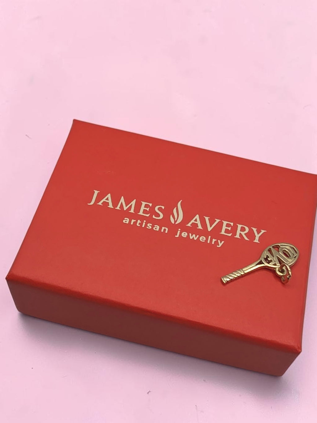 RETIRED James Avery 14K Gold Love Tennis Racket Sport Charm Pendant - HTF Rare