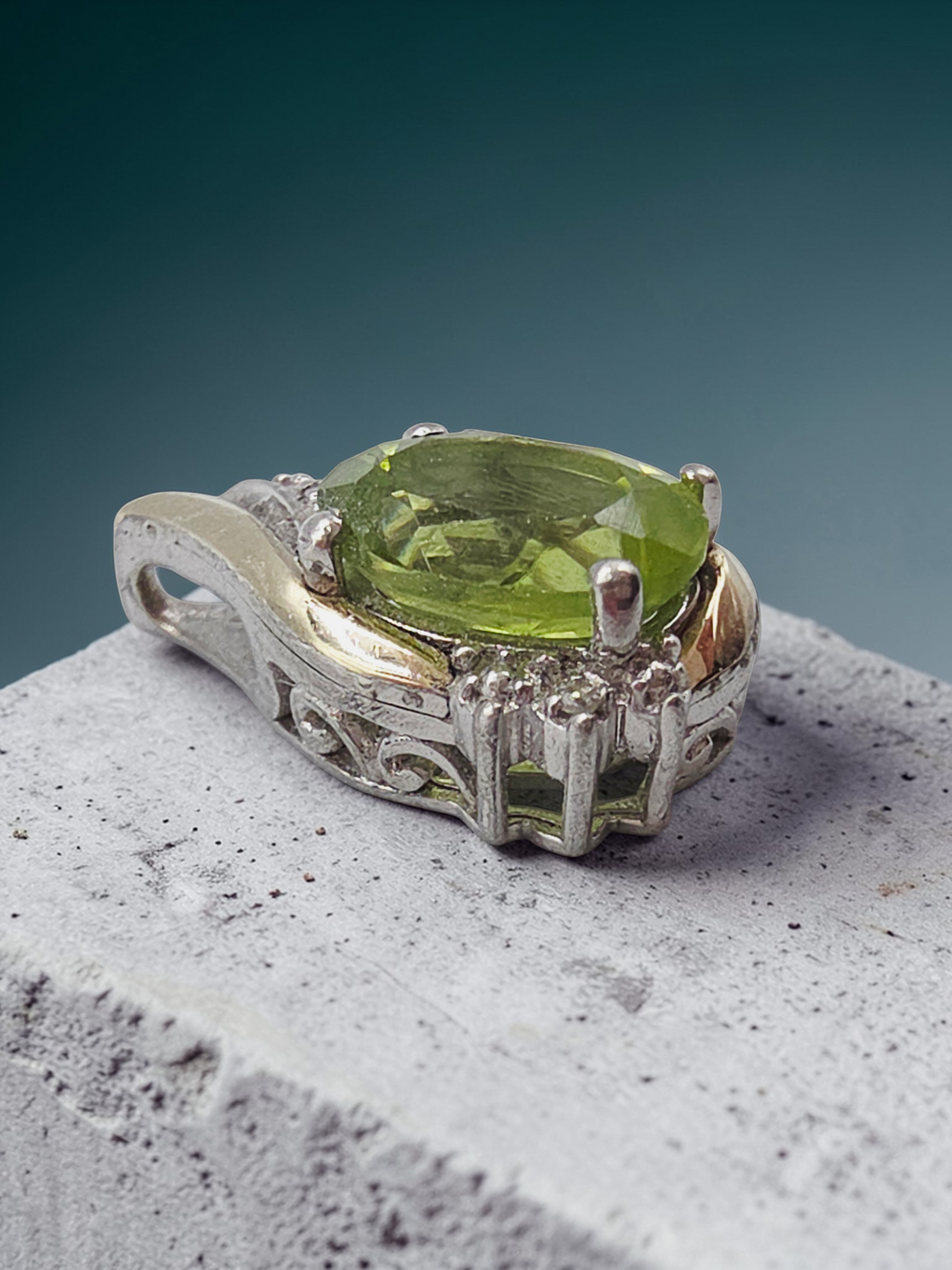 Alwand Vahan Sterling Silver & 10K Gold Peridot Pendant with Diamond Accents