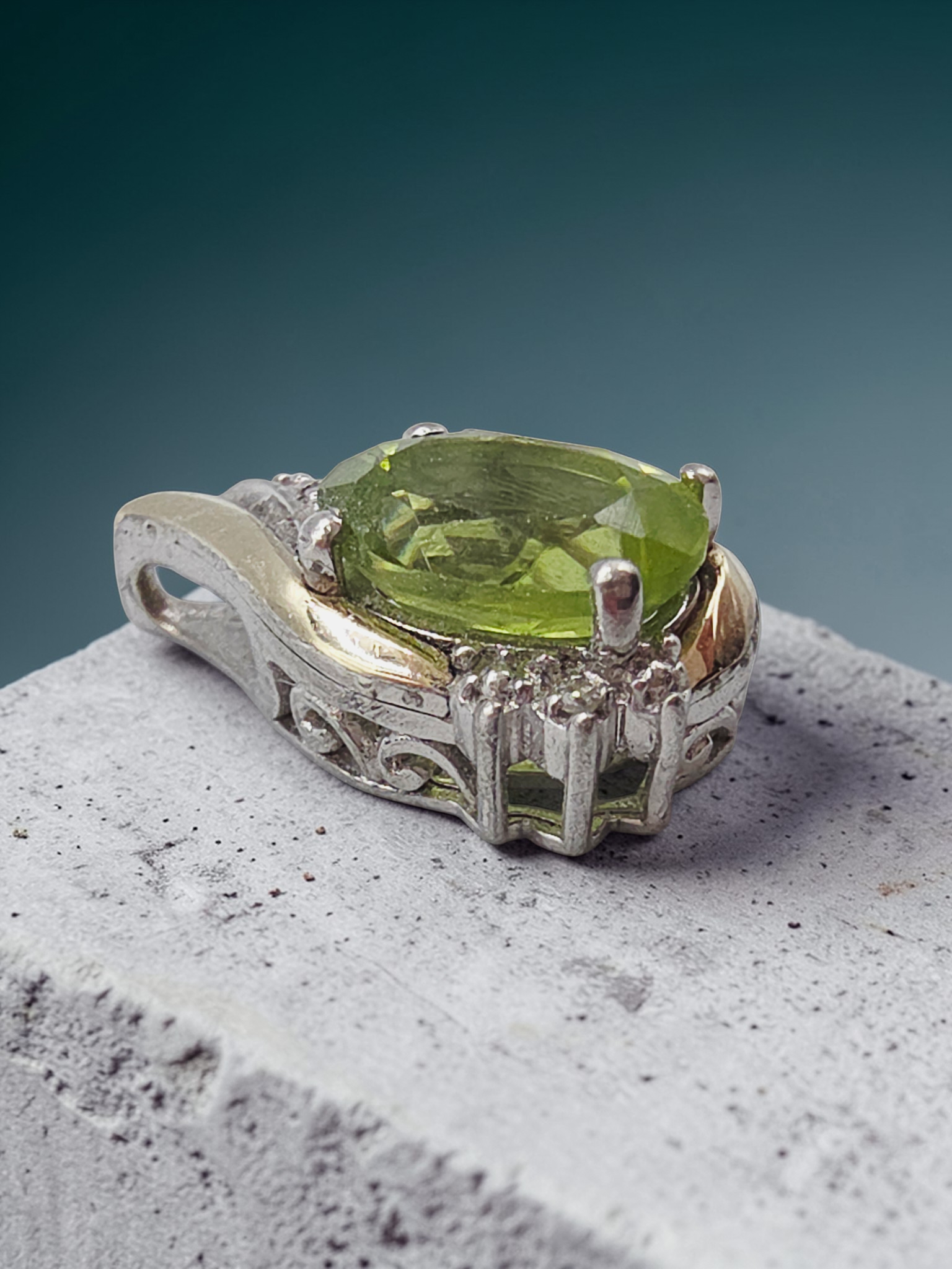 Alwand Vahan Sterling Silver & 10K Gold Peridot Pendant with Diamond Accents