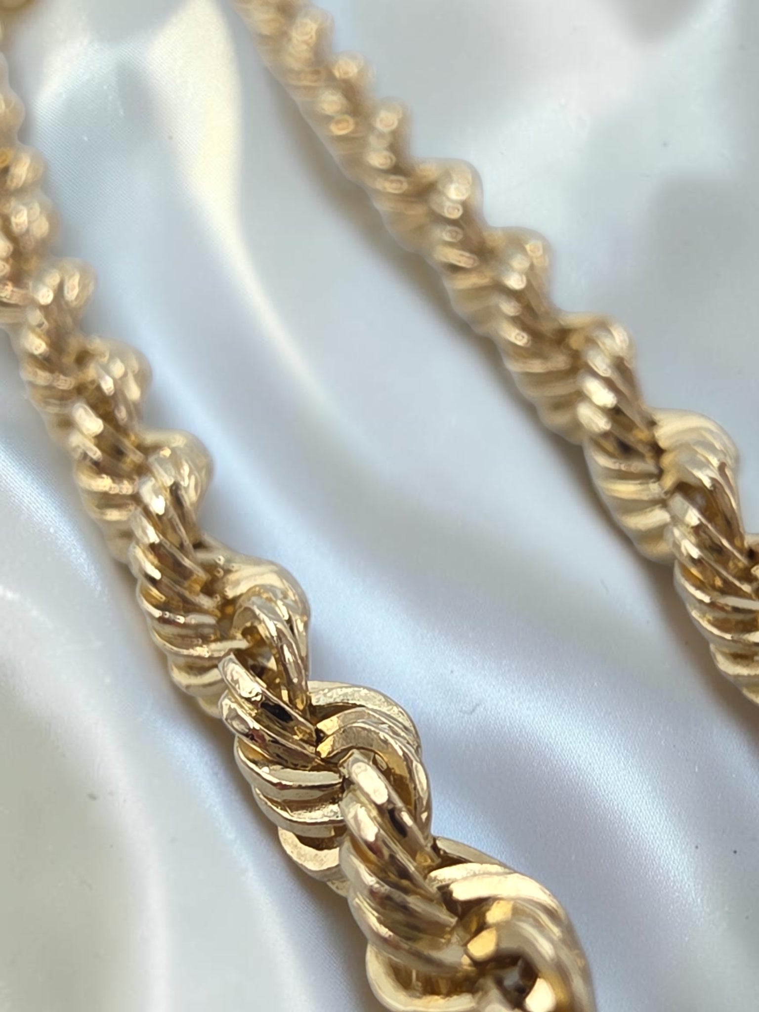 Vintage Michael Anthony Solid 14K Yellow Gold French Rope Chain Necklace 18" 3mm