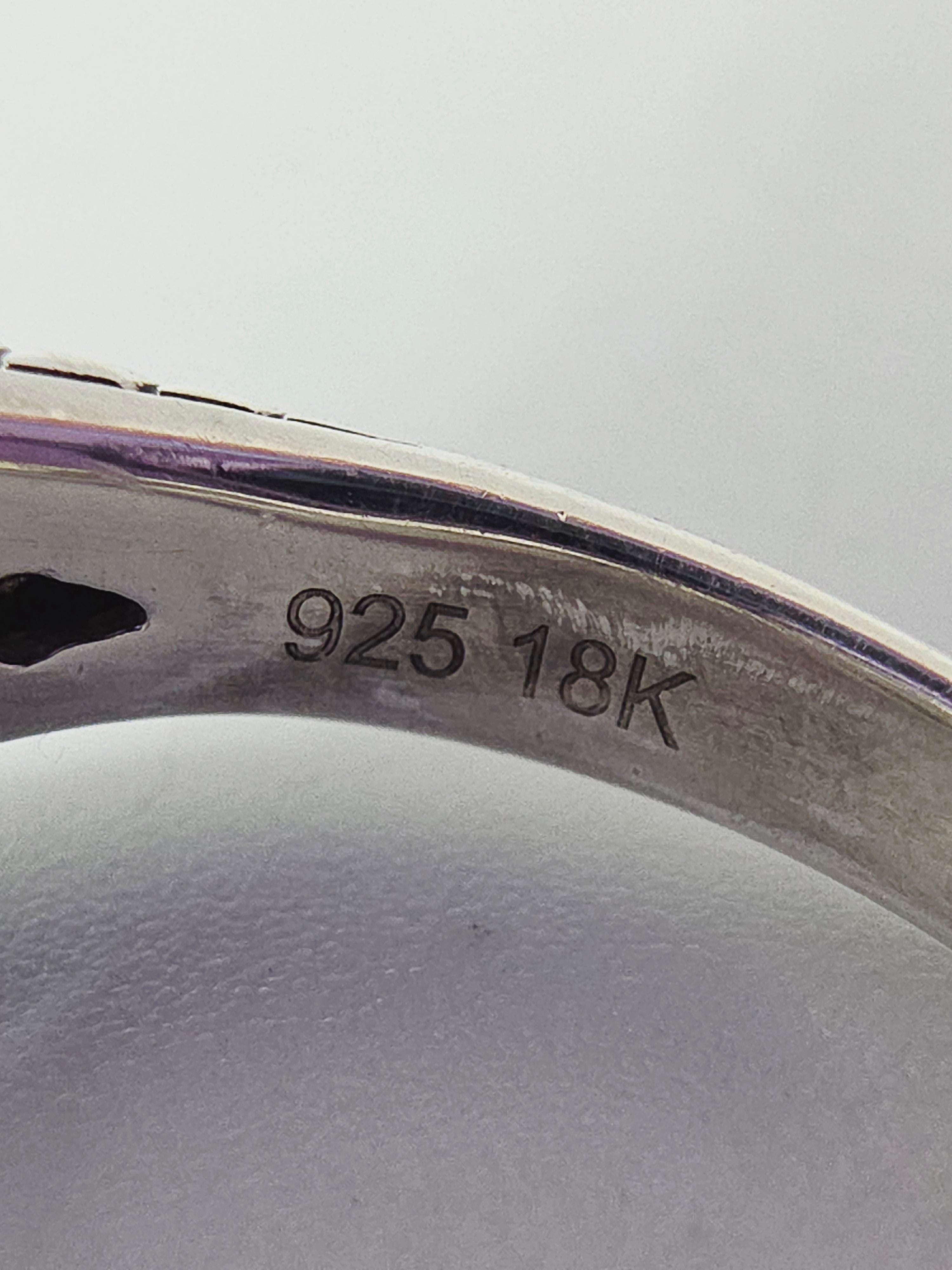 EFFY Sterling Silver Prasiolite Ring with Solid 18K Gold Accents - Size 7.25