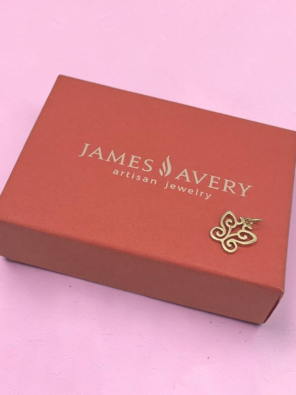 RETIRED James Avery Spring Butterfly Solid 14K Yellow Gold Charm Pendant