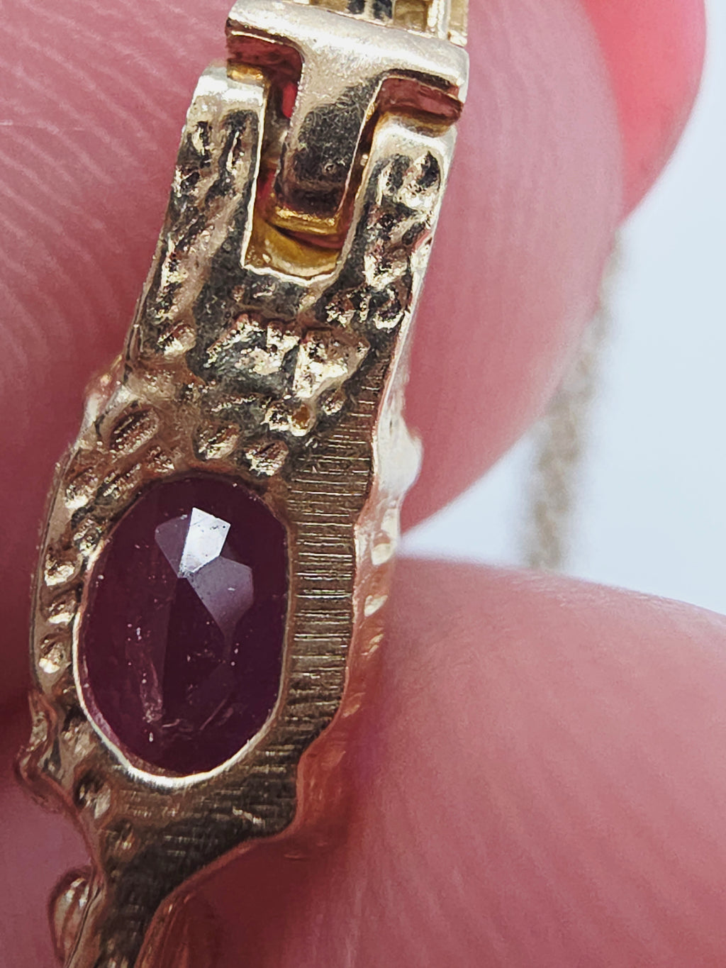 Vintage ATL Solid 14K Yellow Gold Bracelet with Amethyst & White Topaz 7.5 Inch