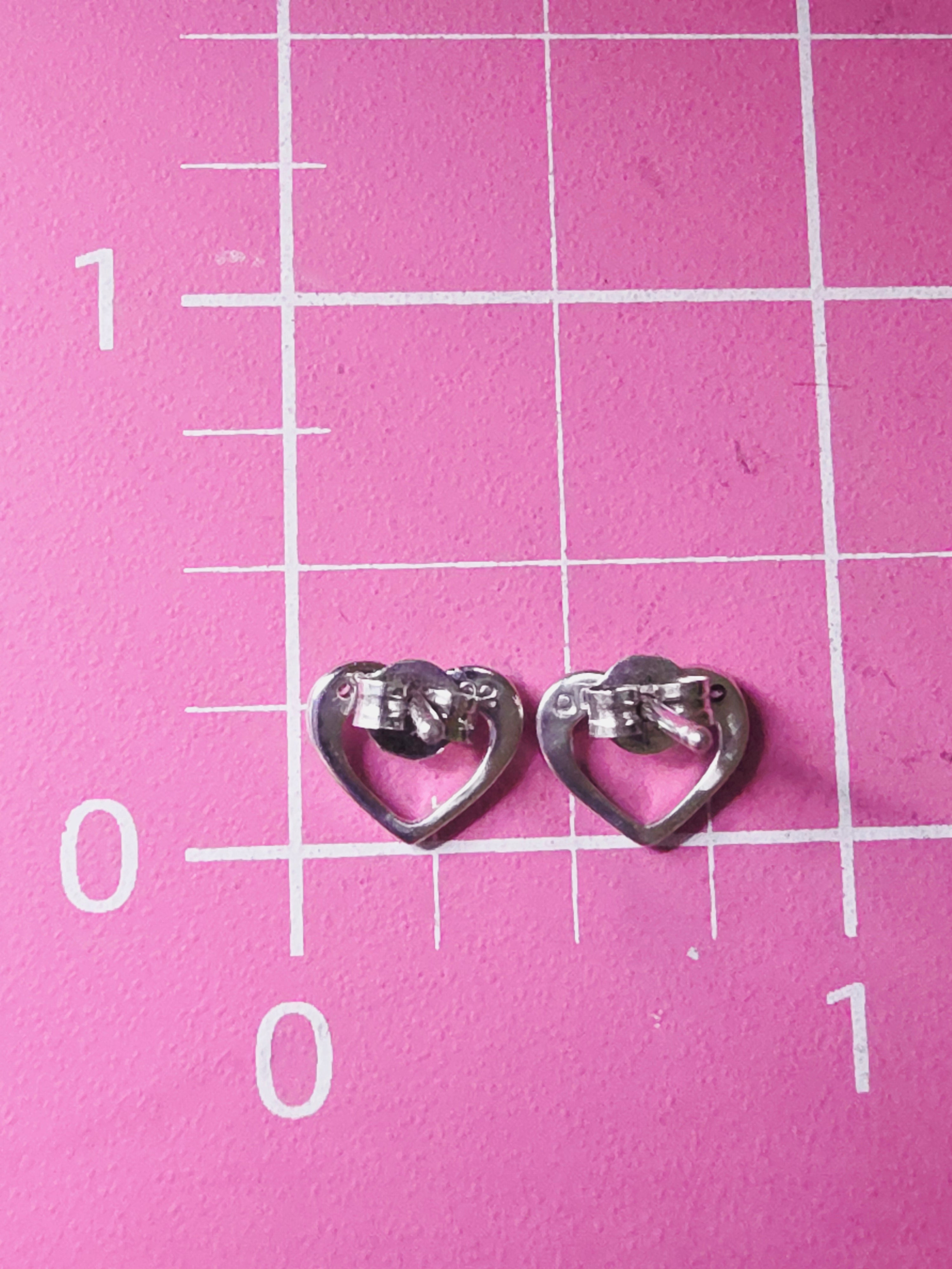 925 Sterling Silver Heart Stud Earring with Melee Diamond Accents