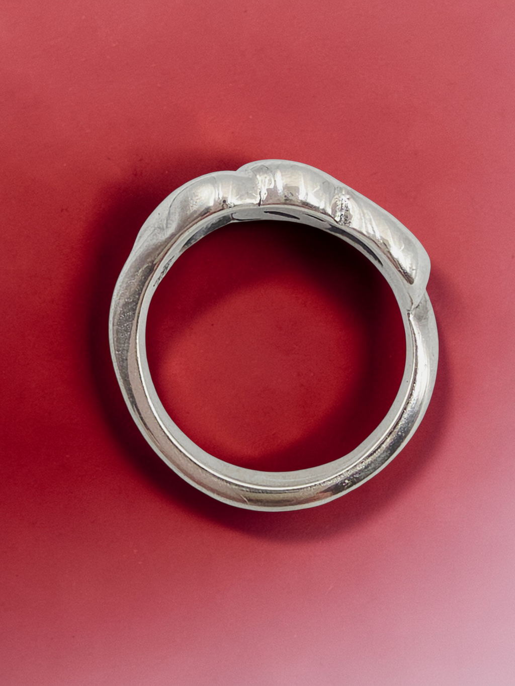 RETIRED James Avery Two Intertwined Hearts Linked Together Ring - Size 4.75