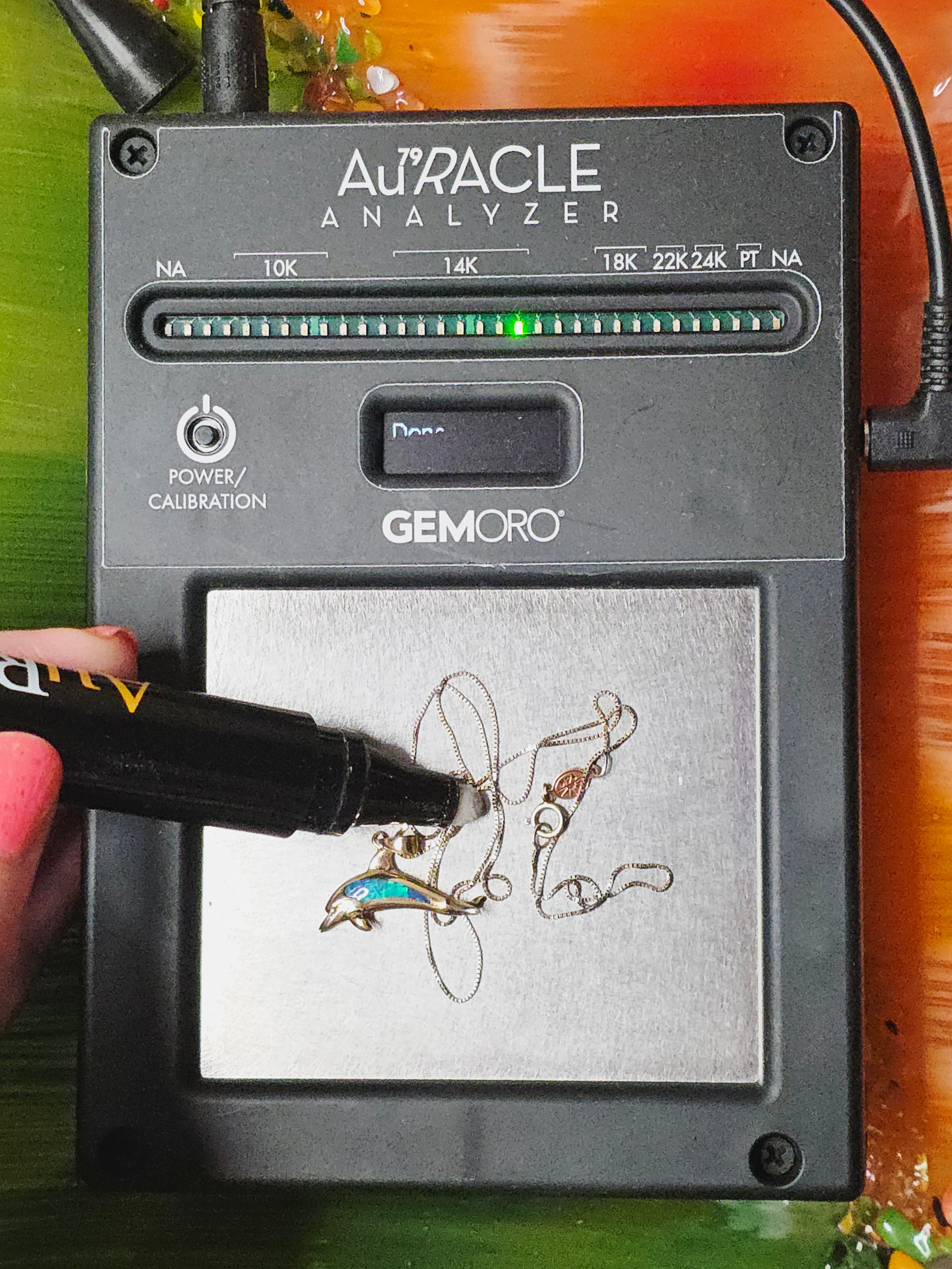 Solid 14K Yellow Gold Necklace with Opal Dolphin Pendant 17 Inches