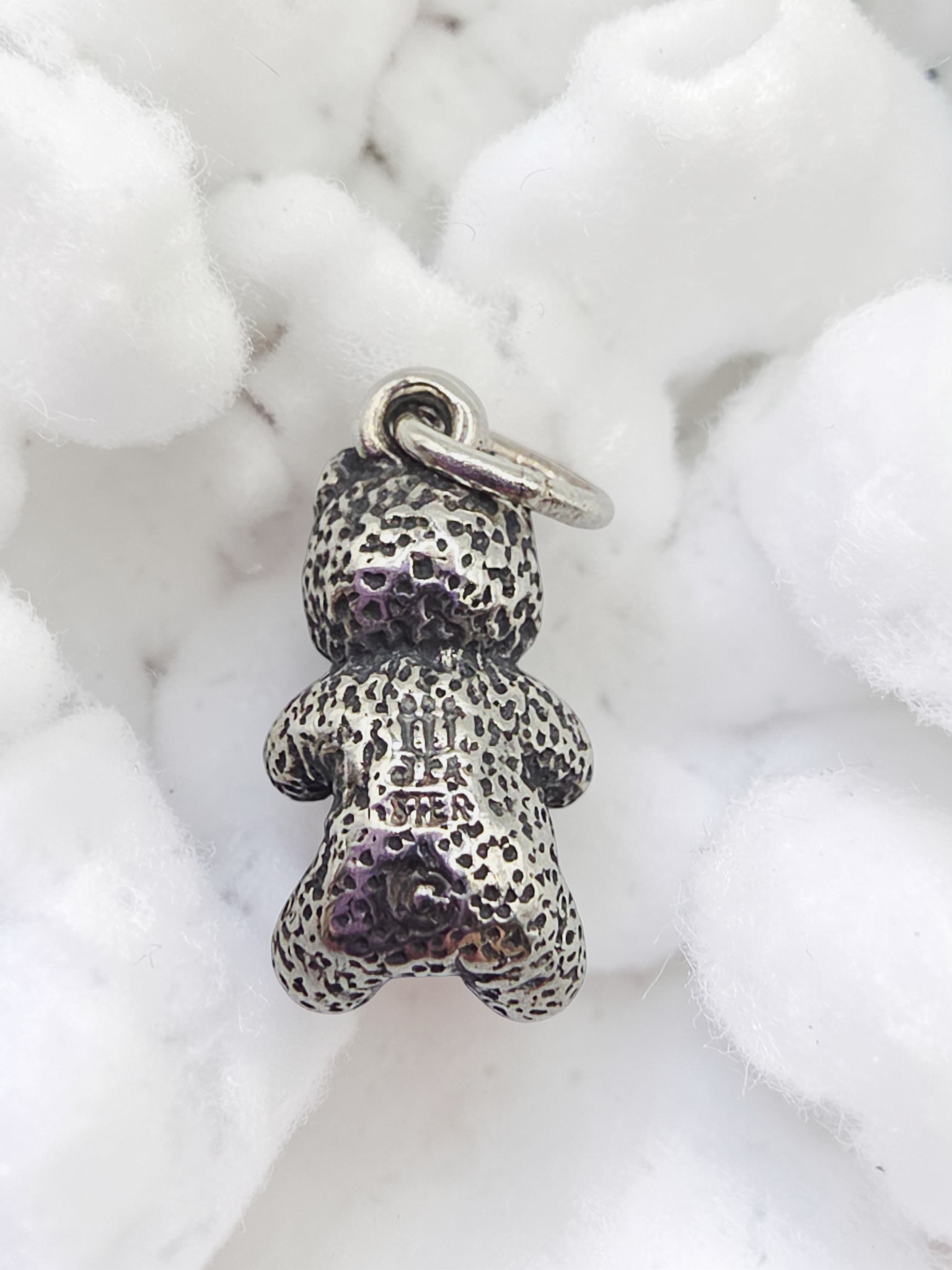 RETIRED James Avery Teddy Bear Charm Pendant - UNCUT Loop