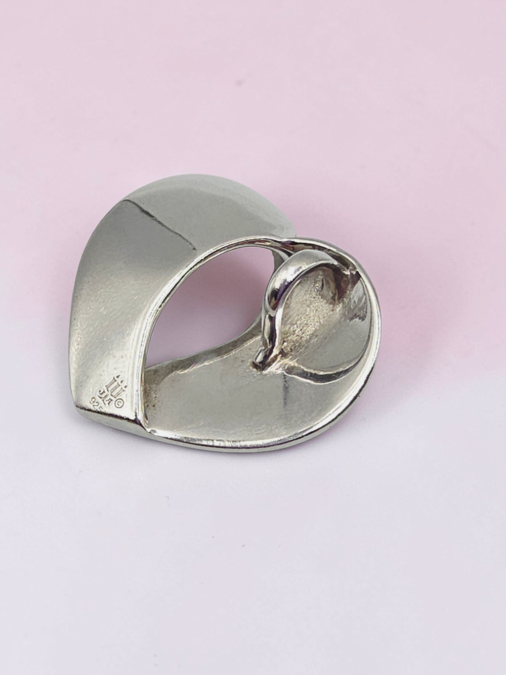 RETIRED James Avery Folded Open Heart Sterling Silver Necklace Pendant HTF