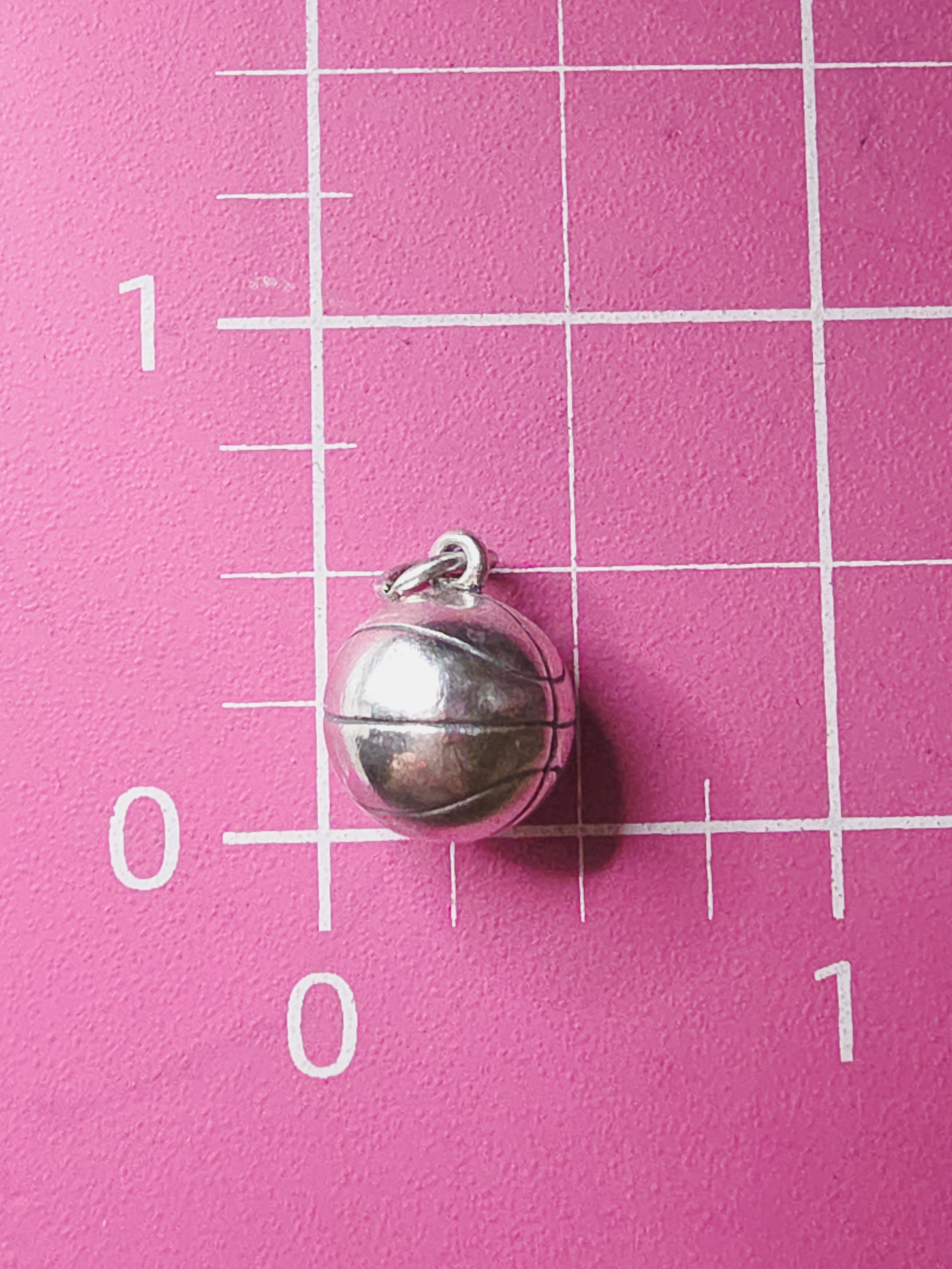 RETIRED James Avery 3D Basketball 925 Sterling Silver Charm Pendant - RARE HTF