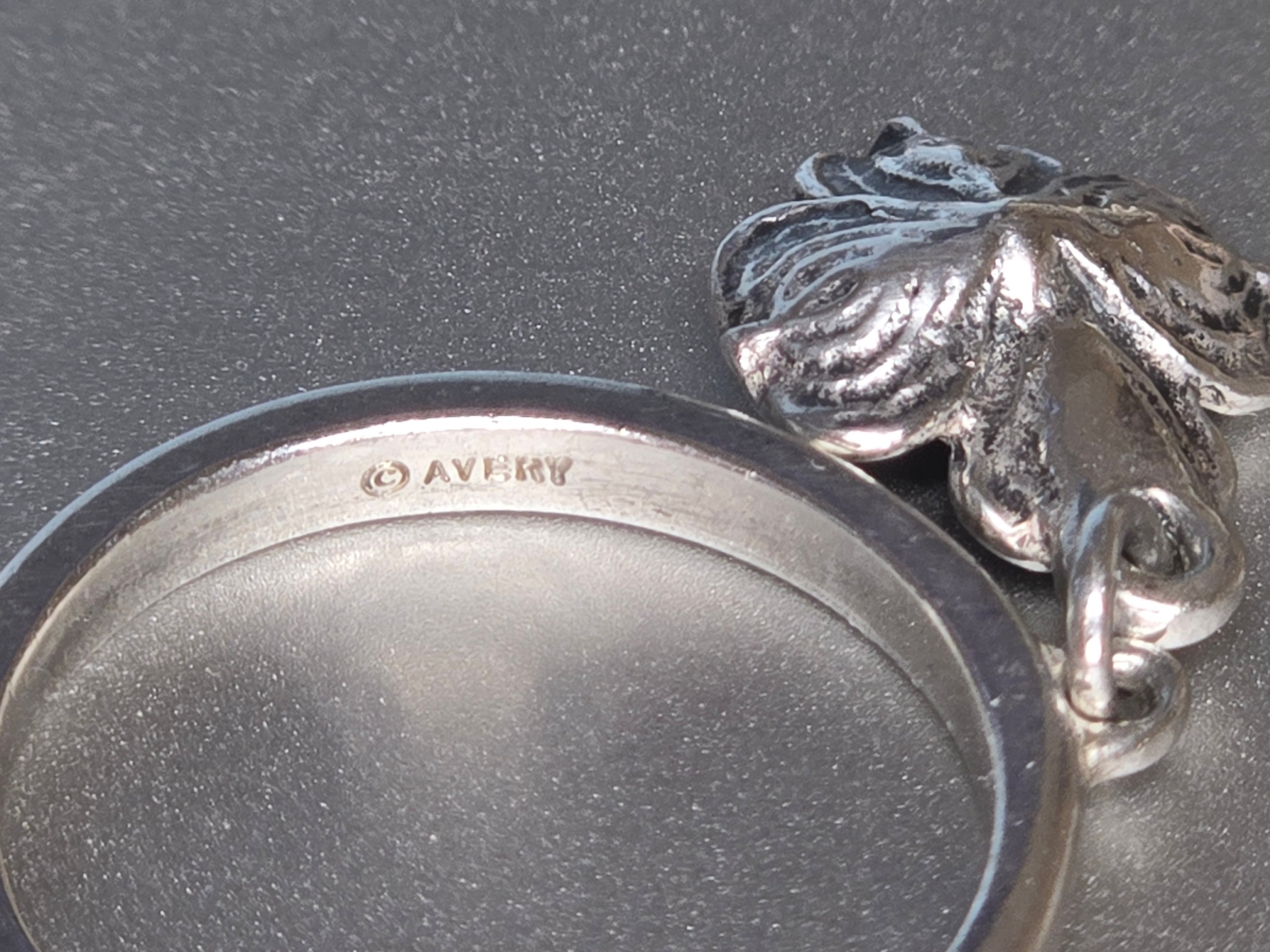 RETIRED James Avery Dogwood Flower Charm Ring - Size 5