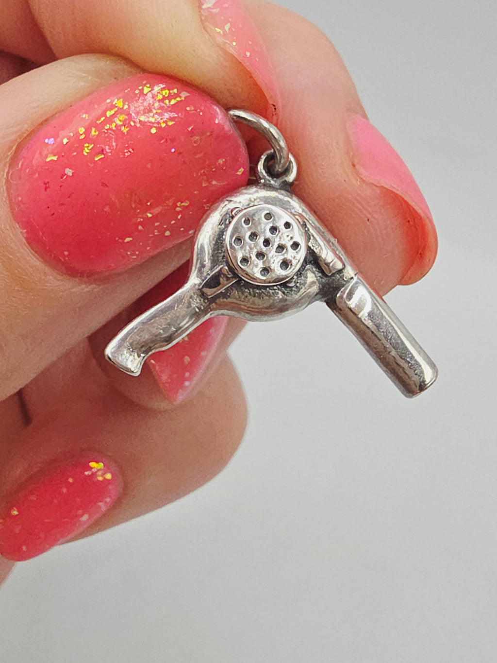 RETIRED James Avery Hair Blow Dryer 925 Sterling Silver Charm Pendant