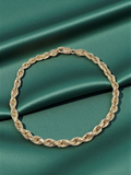 Solid 10K Yellow Gold Rope Chain Bracelet 8.25 Inches