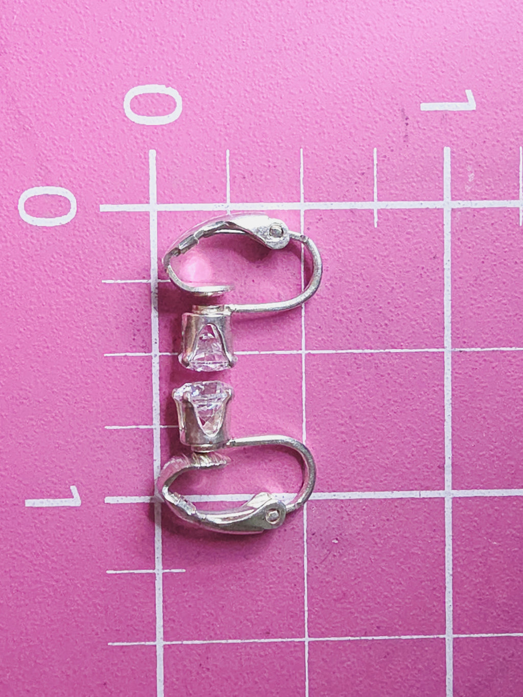 925 Sterling Silver Leverback Earrings with Round Cubic Zirconia