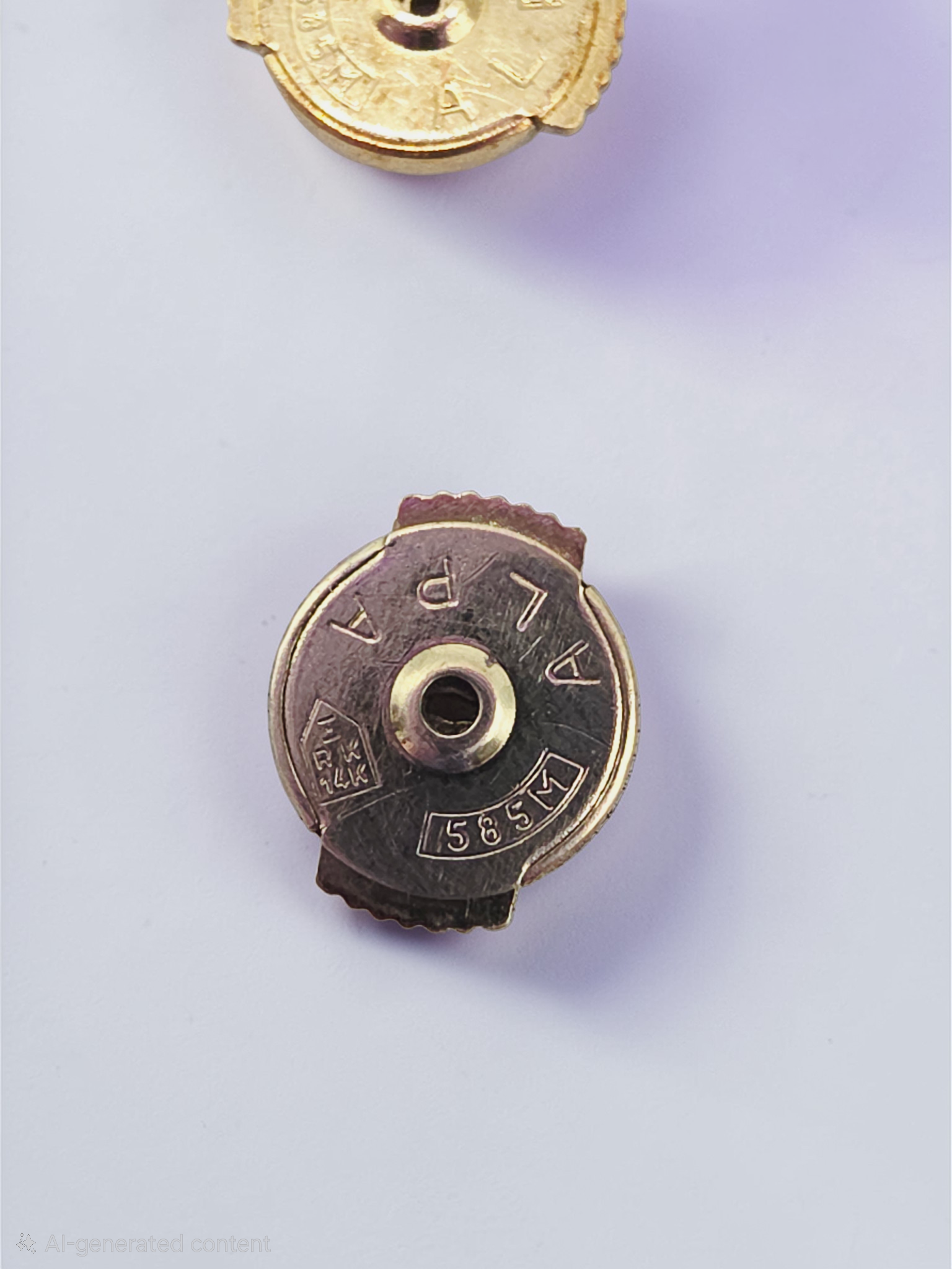 Solid 14K Gold Stud Earrings with Trillion-Cut Tanzanite - La Pousette Backs