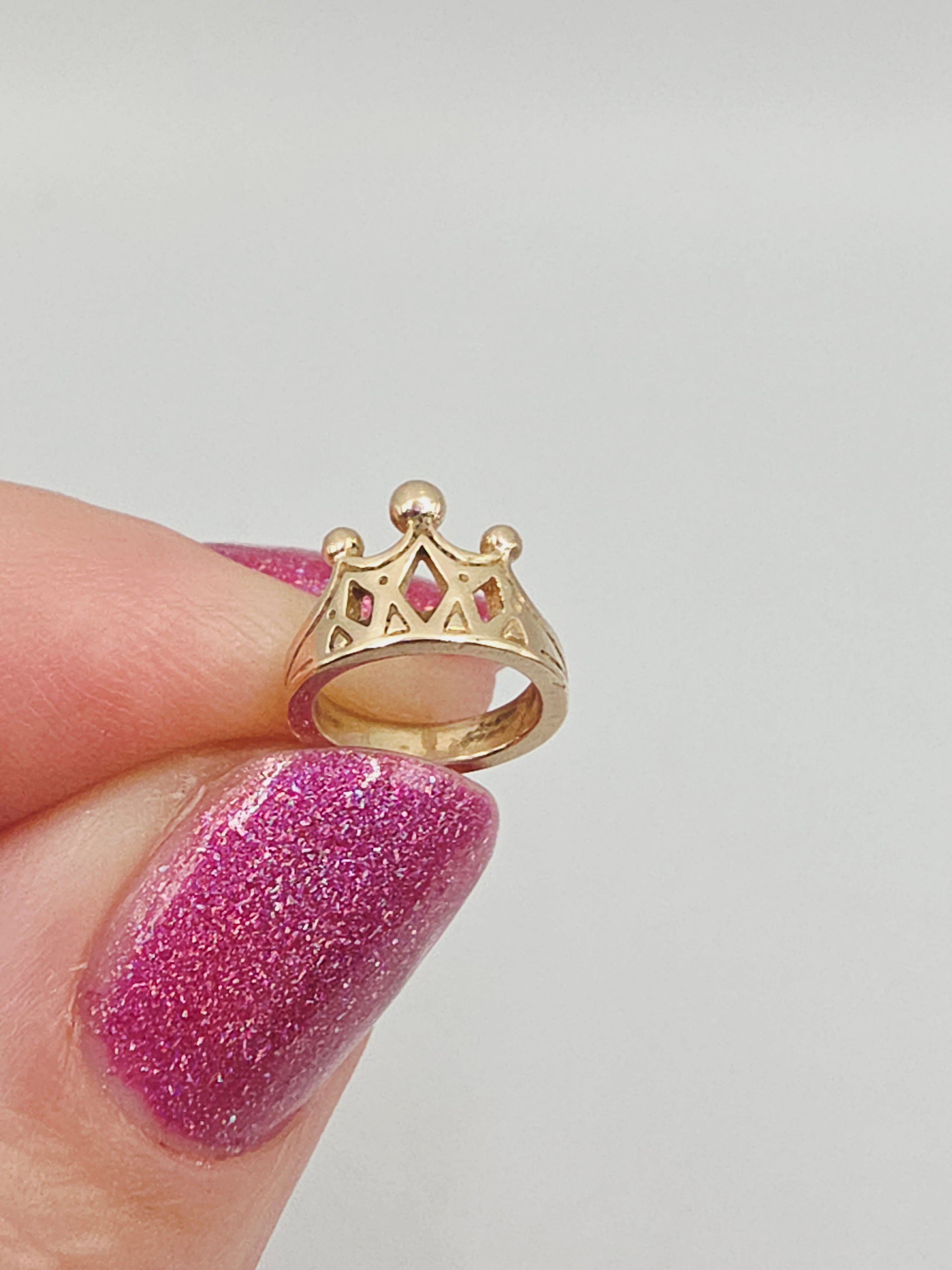 James Avery Solid 14K Yellow Gold Princess Tiara Crown Charm
