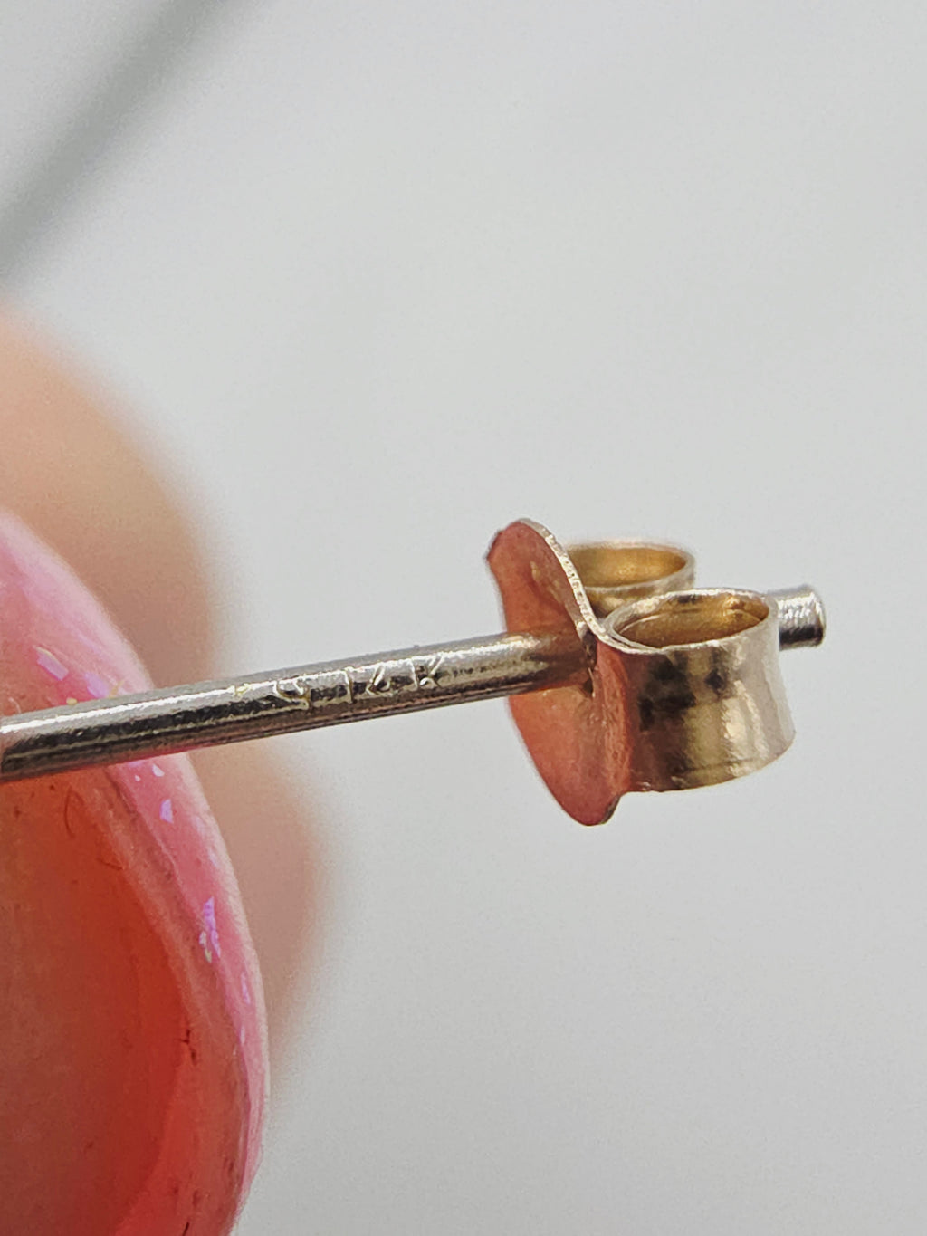 Solid 14K Two-Tone Gold Petite CZ Stud Earrings