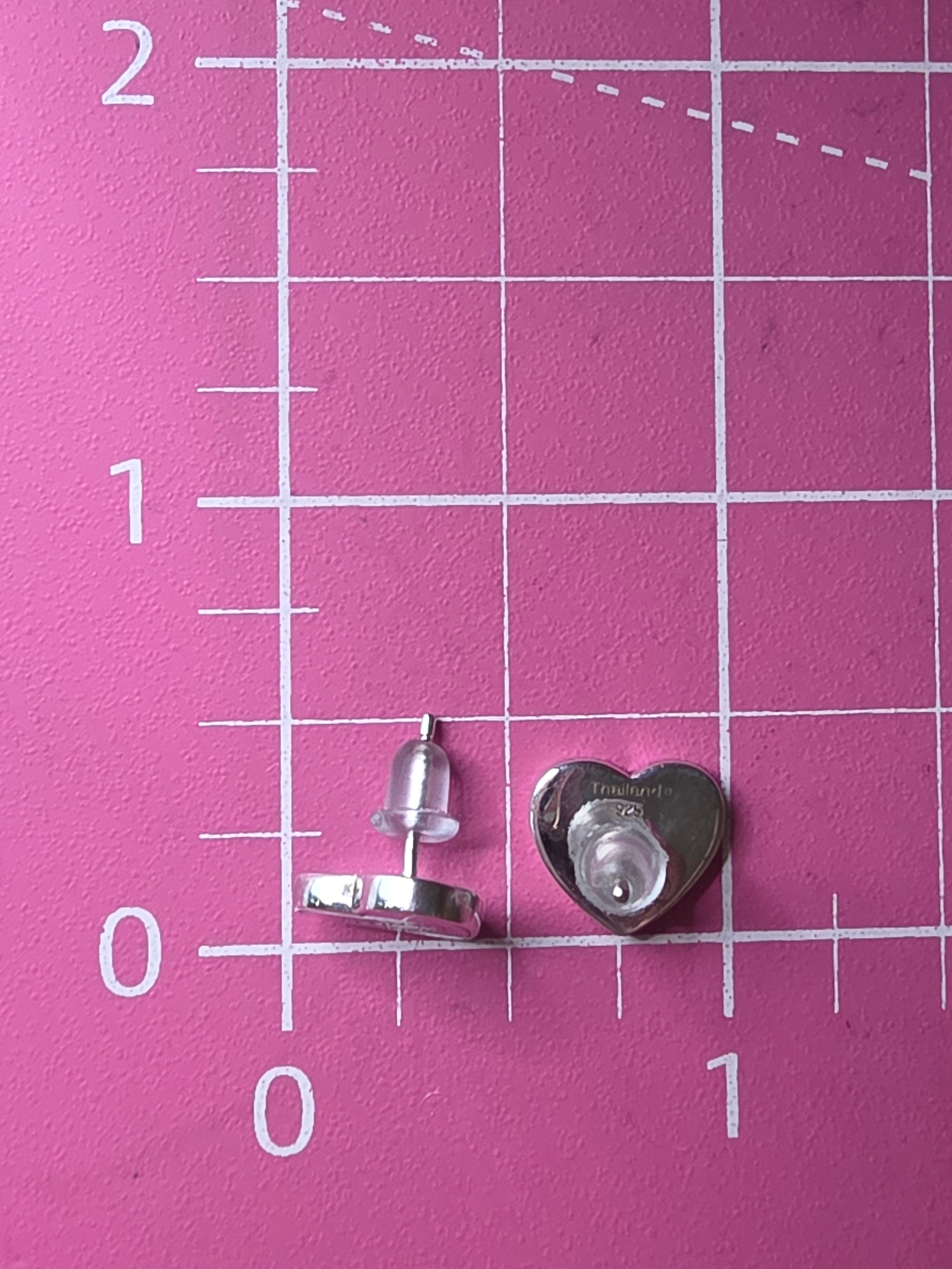 Authentic Rare Vintage Coach Heart Stud Earrings 925 Sterling Silver