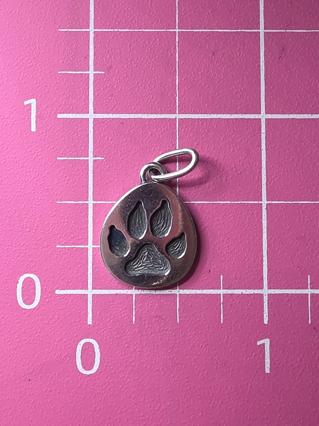 James Avery Sterling Silver Paw Print Charm Uncut Loop with Box and Pouch