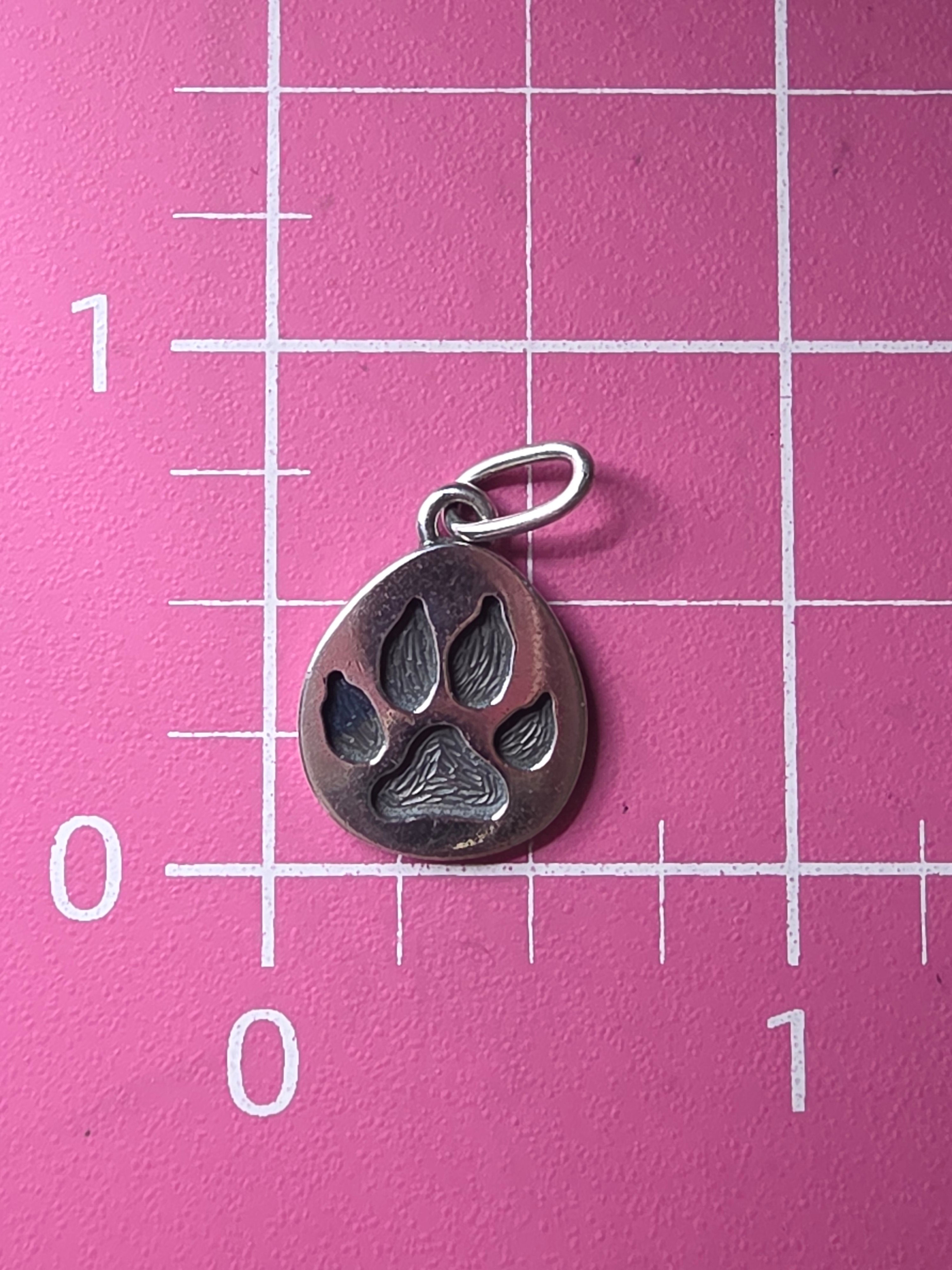 James Avery Sterling Silver Paw Print Charm Uncut Loop with Box and Pouch