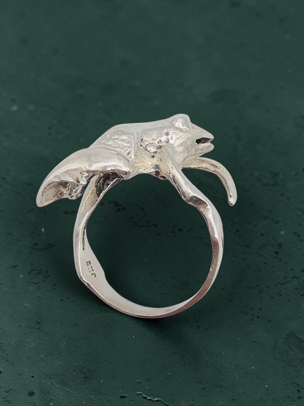 925 Sterling Silver Frog Wrap Ring 3D Figural Amphibian – Size 7