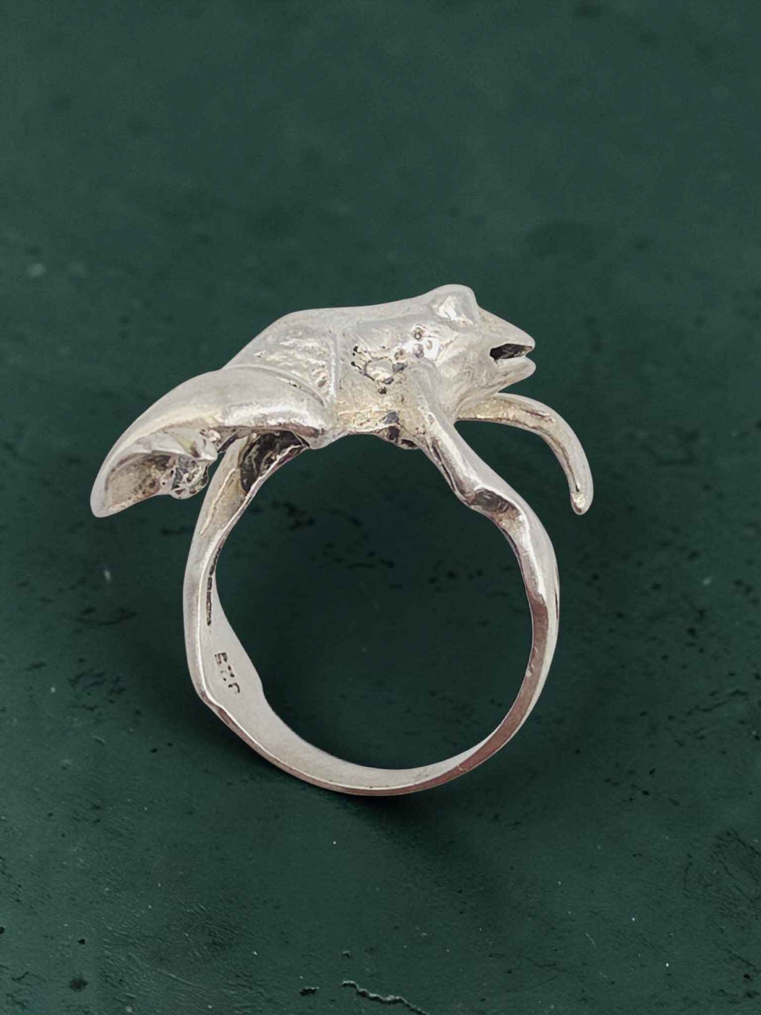 925 Sterling Silver Frog Wrap Ring 3D Figural Amphibian – Size 7