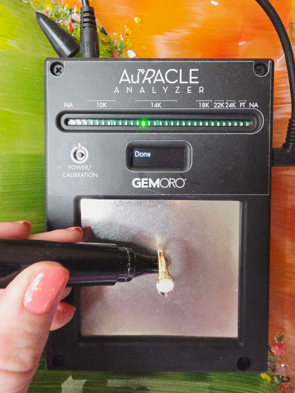 Solid 14K Yellow Gold Ring with Oval-Cut Opal and Diamond Accents - Size 7.25