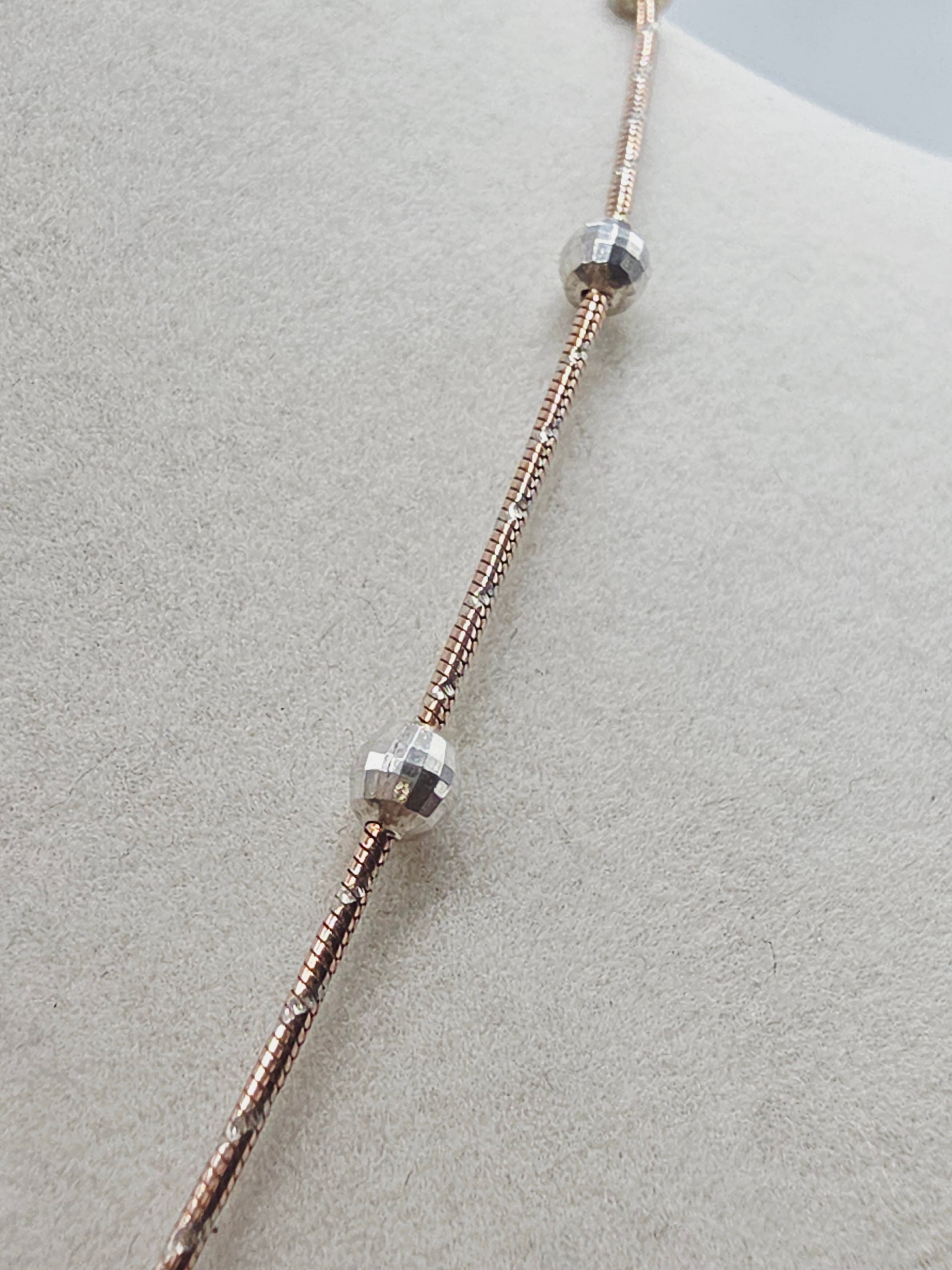 Rose Gold Vermeil 925 Sterling Silver ITALY Snake Chain Necklace - 18 Inch
