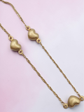 Royal Chain Inc. Solid 14K Yellow Gold Bracelet with 3D Hearts - 6 Inch